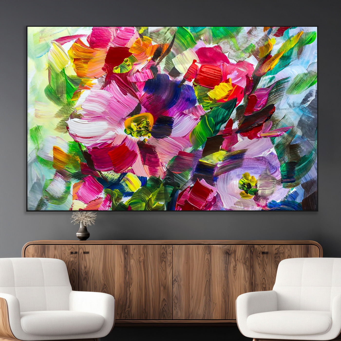 SEG-FC-51X34_Oversize - Oil Flower Abstract Canvas Print