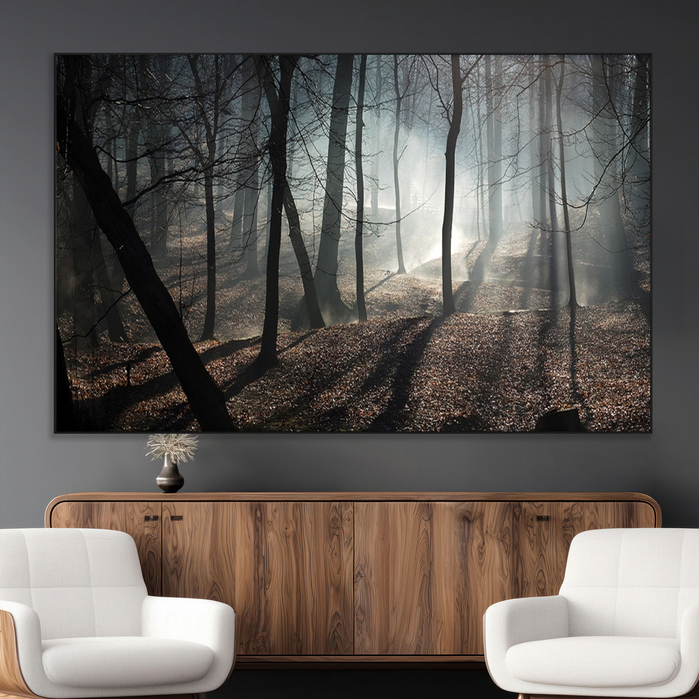 -Dark Family and Tree Wall Art Canvas Print
