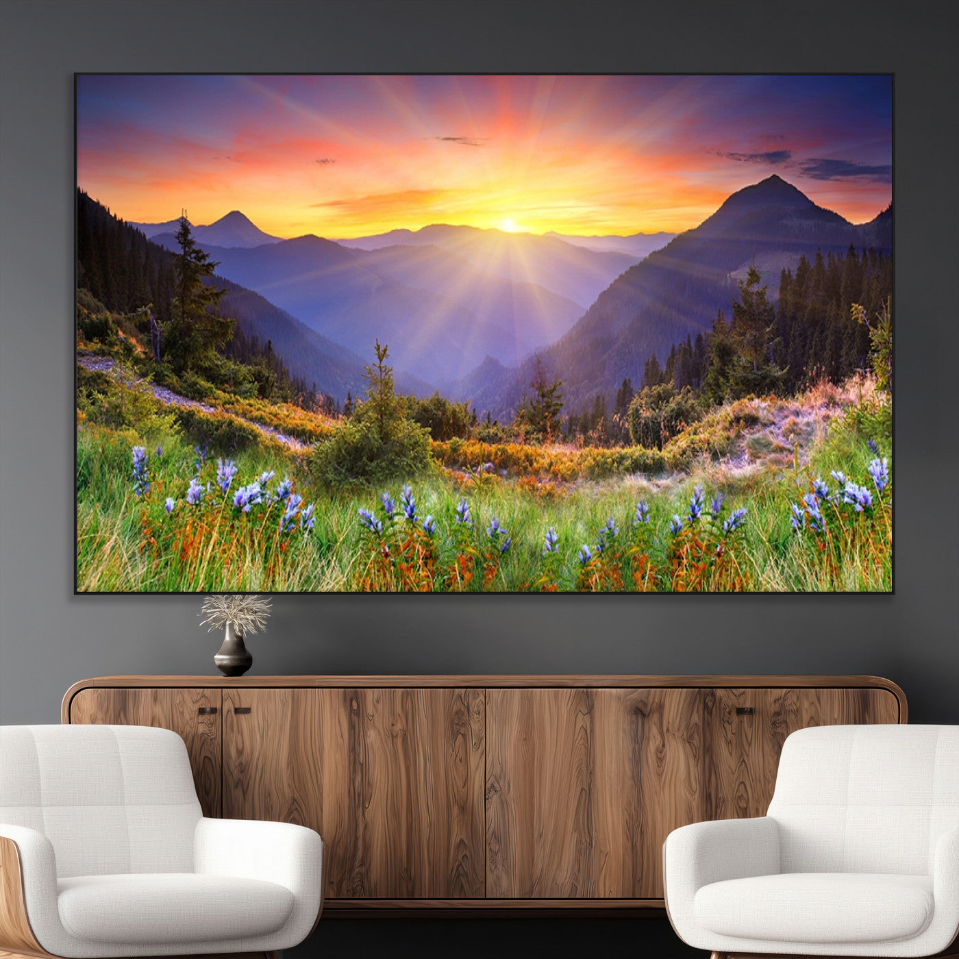SEG-FC-51X34_Oversize - Mountain and Spring Wall Art Canvas Print
