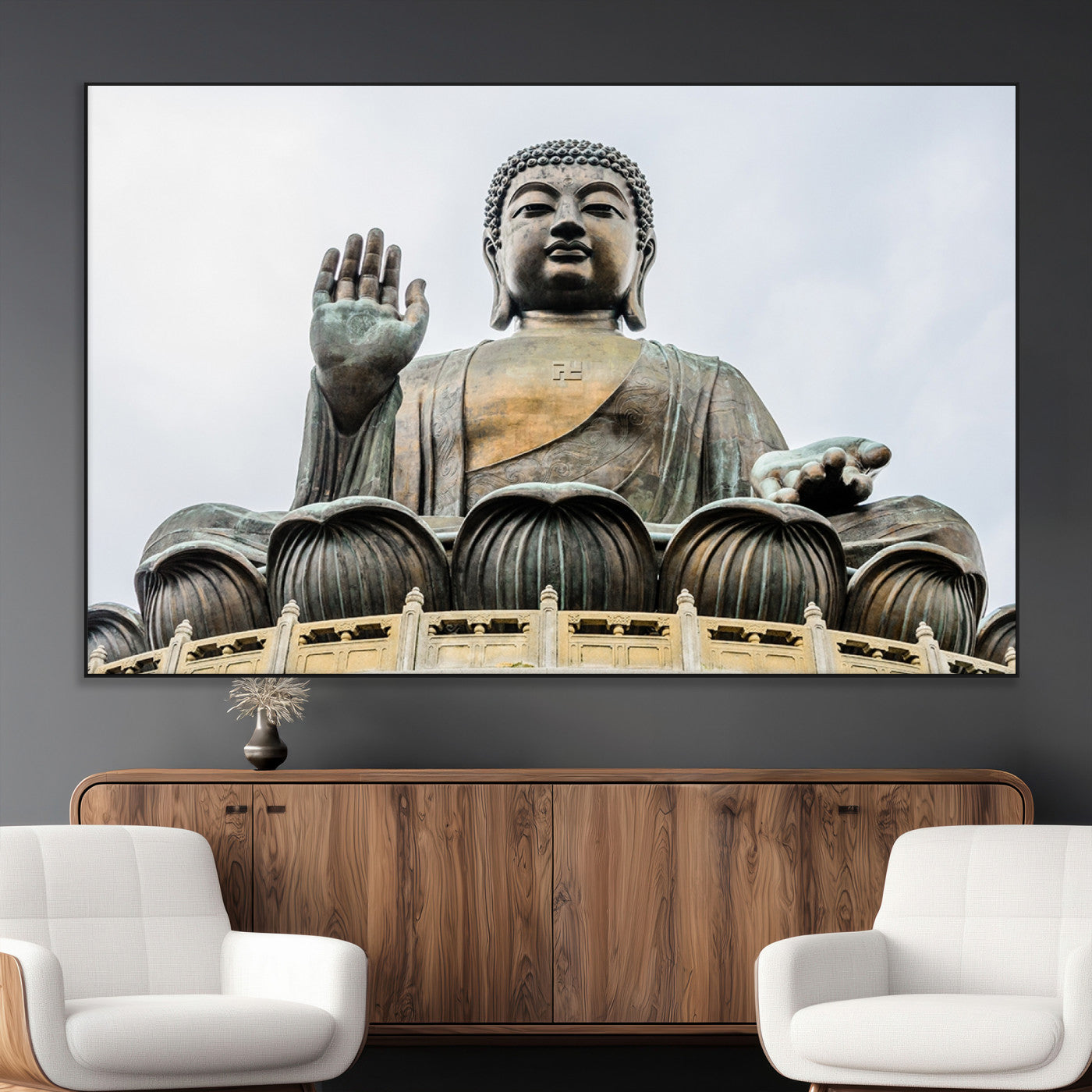 -Buddha Statue Wall Art Canvas Print