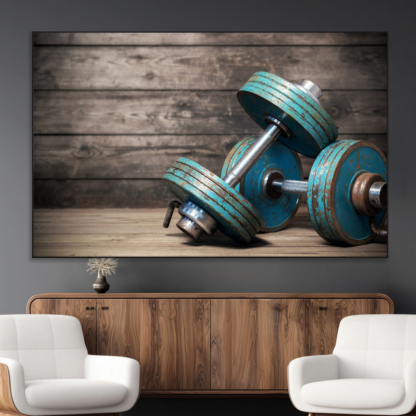 SEG-FC-51X34_Oversize - Dambell and Sport Wall Art Canvas Print