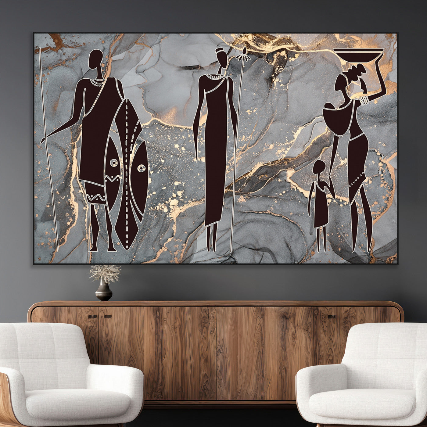 SEG-FC-51X34_Oversize - African American Wall Art African Women Painting Canvas Print