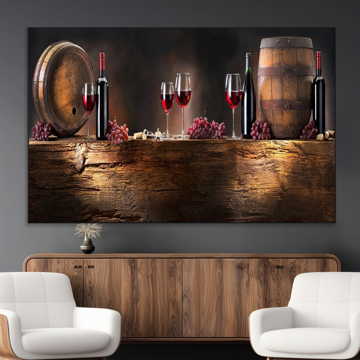 SEG-FC-51X34_Oversize - Wine and Barrels Wall Art Canvas Print