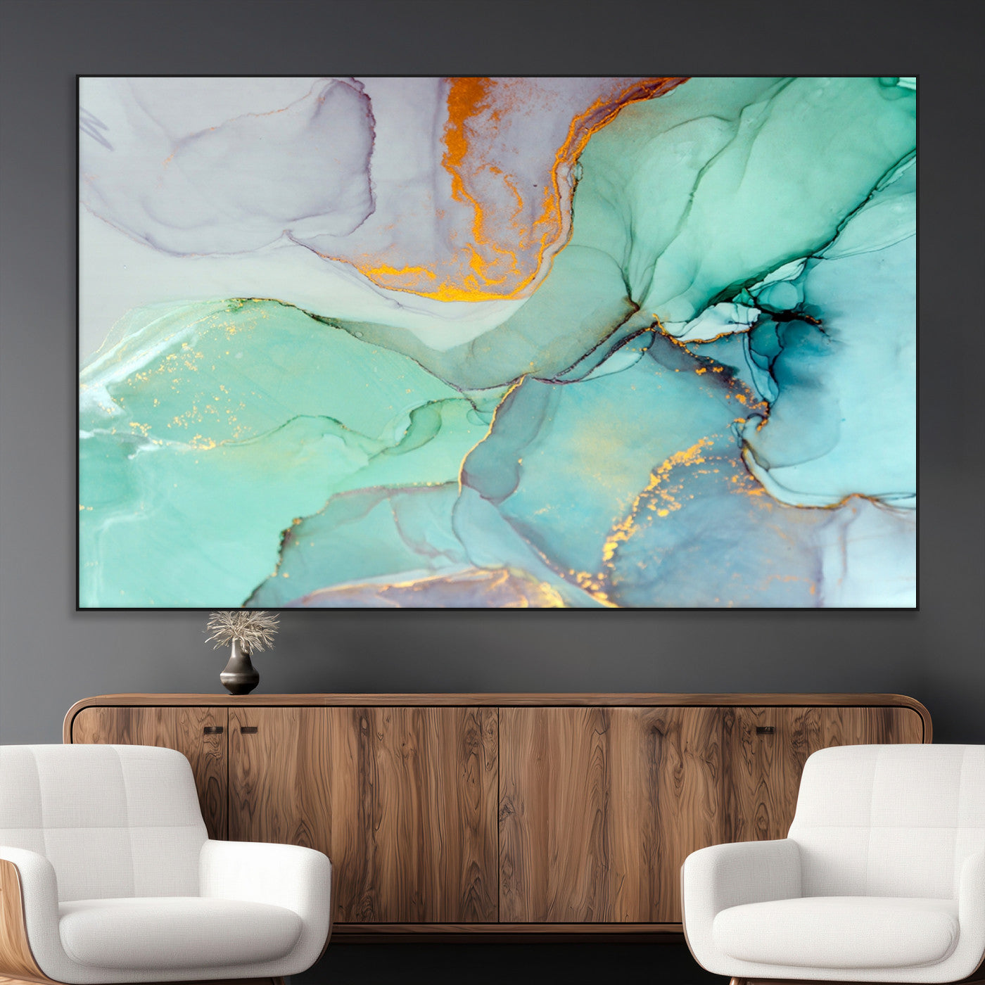 SEG-FC-51X34_Oversize - Colorful Marble Fluid Effect Canvas Wall Art Print