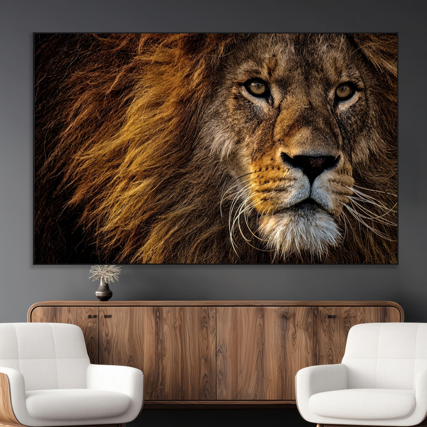 SEG-FC-51X34_Oversize - Mighty Lion Wall Art Animal Canvas Print