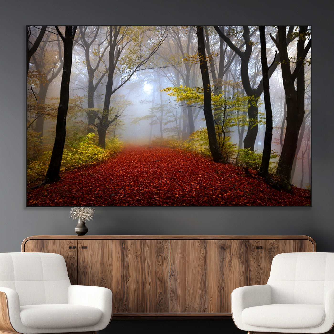 SEG-FC-51X34_Oversize - Foggy Forest Wall Art Landscape Canvas Print
