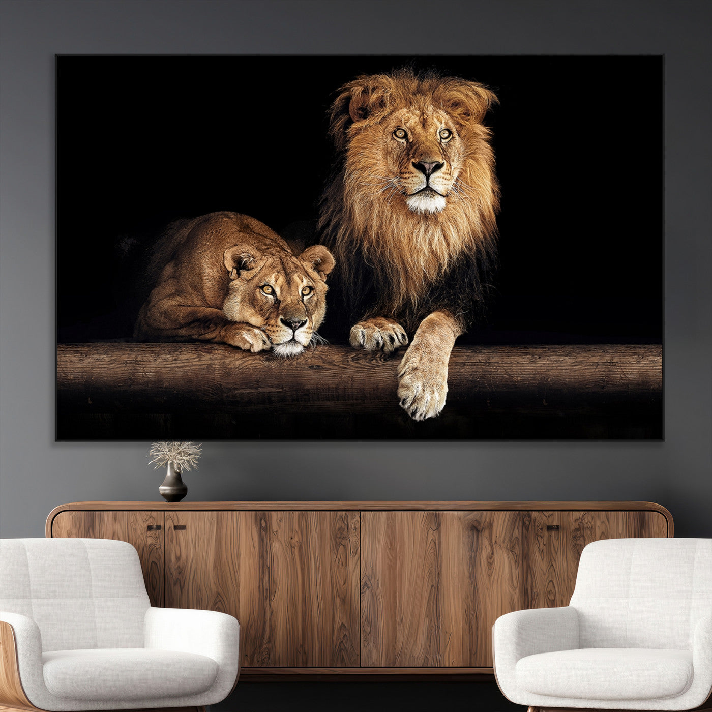 SEG-FC-51X34_Oversize - Lion Canvas Wall Art Animal Print