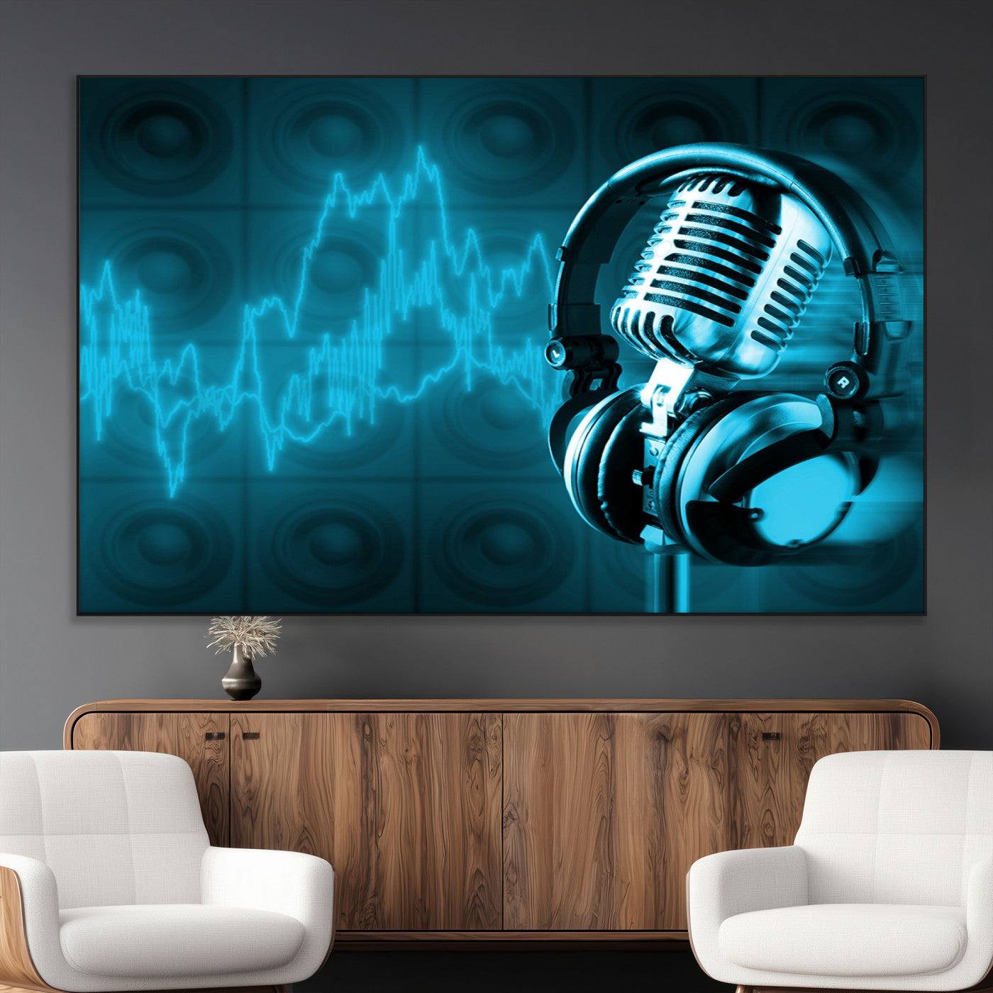 SEG-FC-51X34_Oversize - Music and Microphone Wall Art Canvas Print