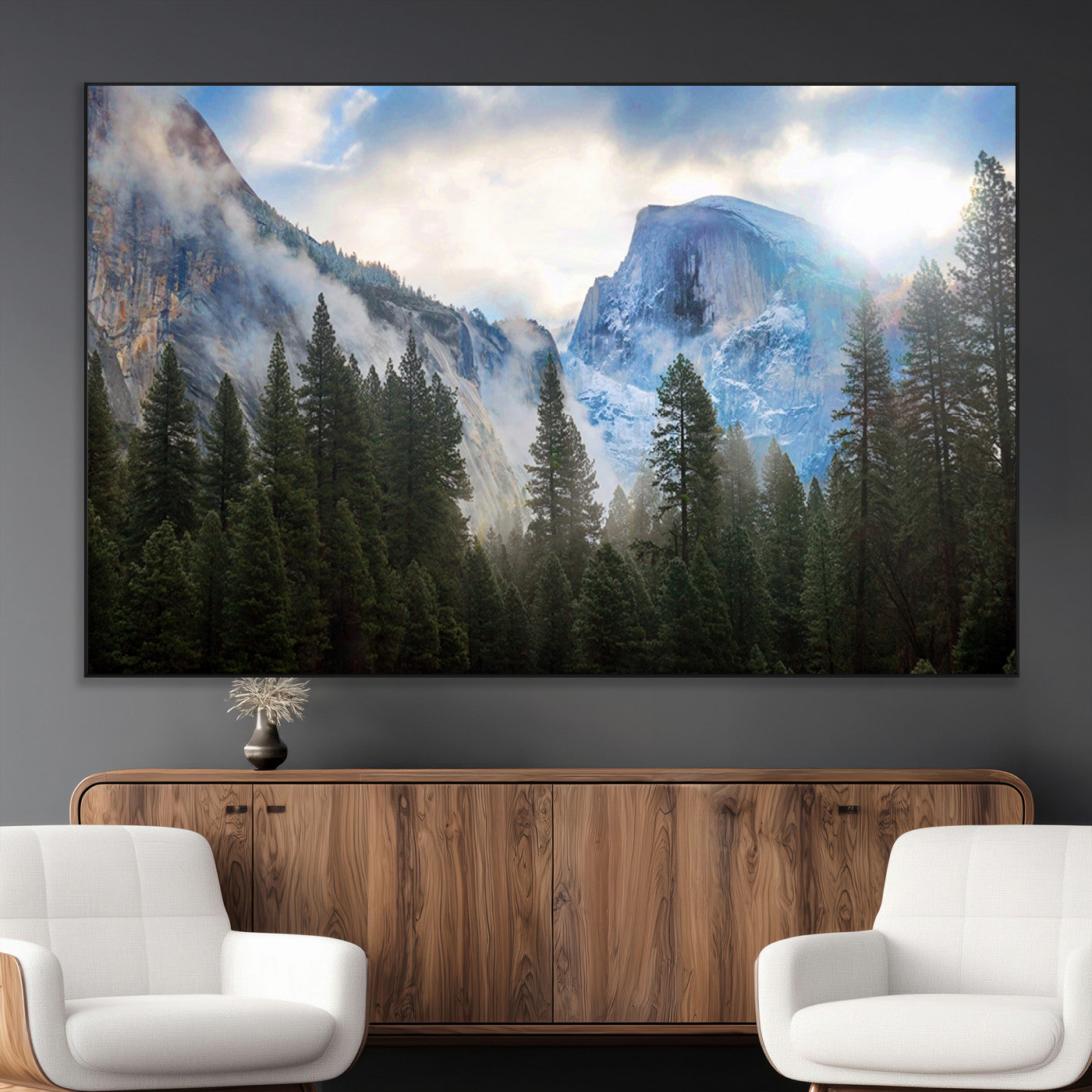 -Half Dome Yosemite Calinia Wall Art Canvas Print El Capitan