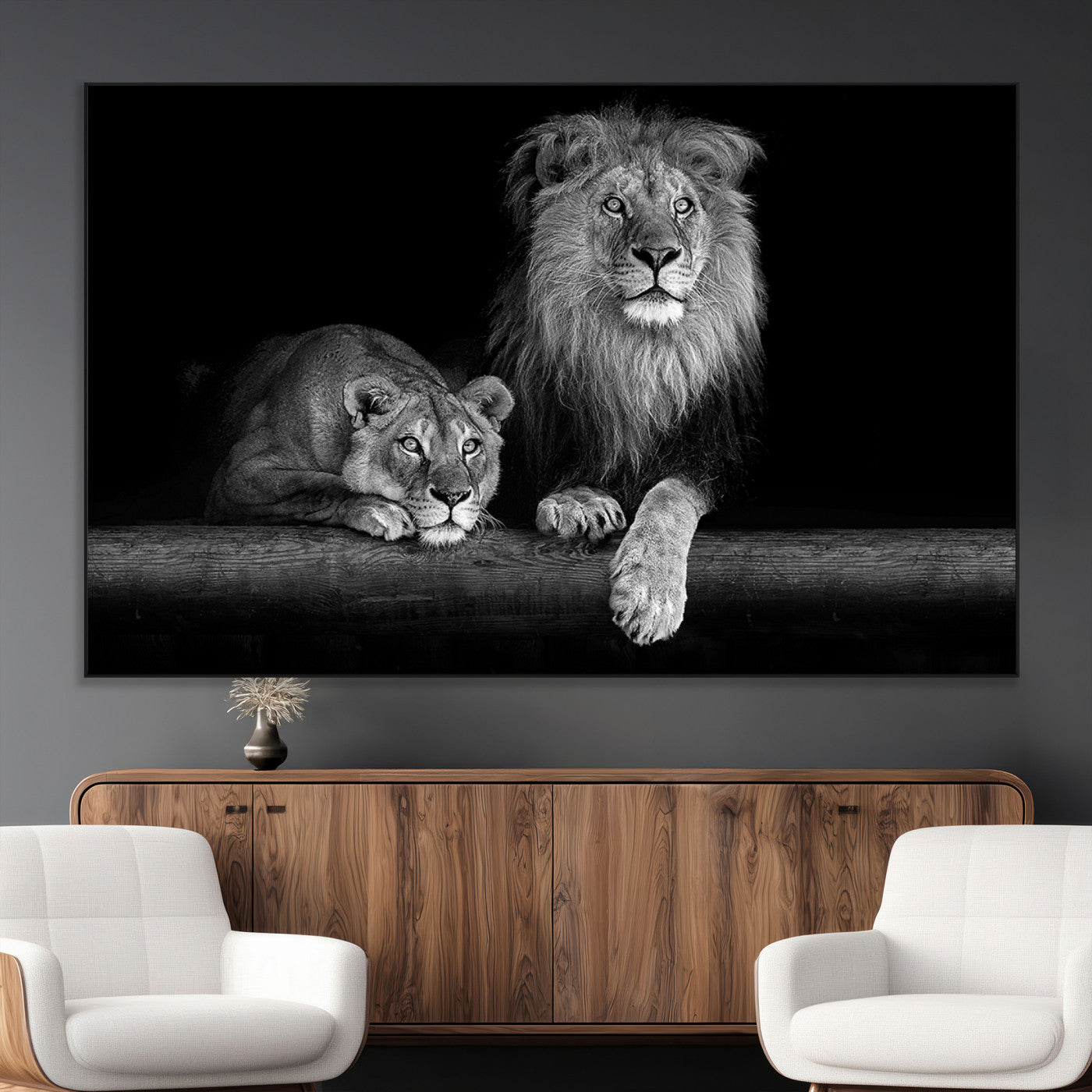 SEG-FC-51X34_Oversize - Lion Family Wall Art Canvas Print
