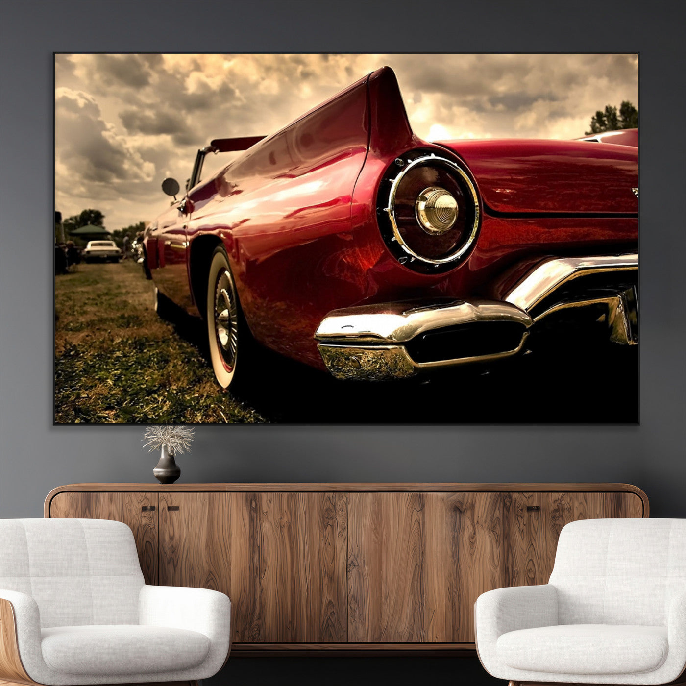 SEG-FC-51X34_Oversize - Red Classic Car Wall Art Canvas Print
