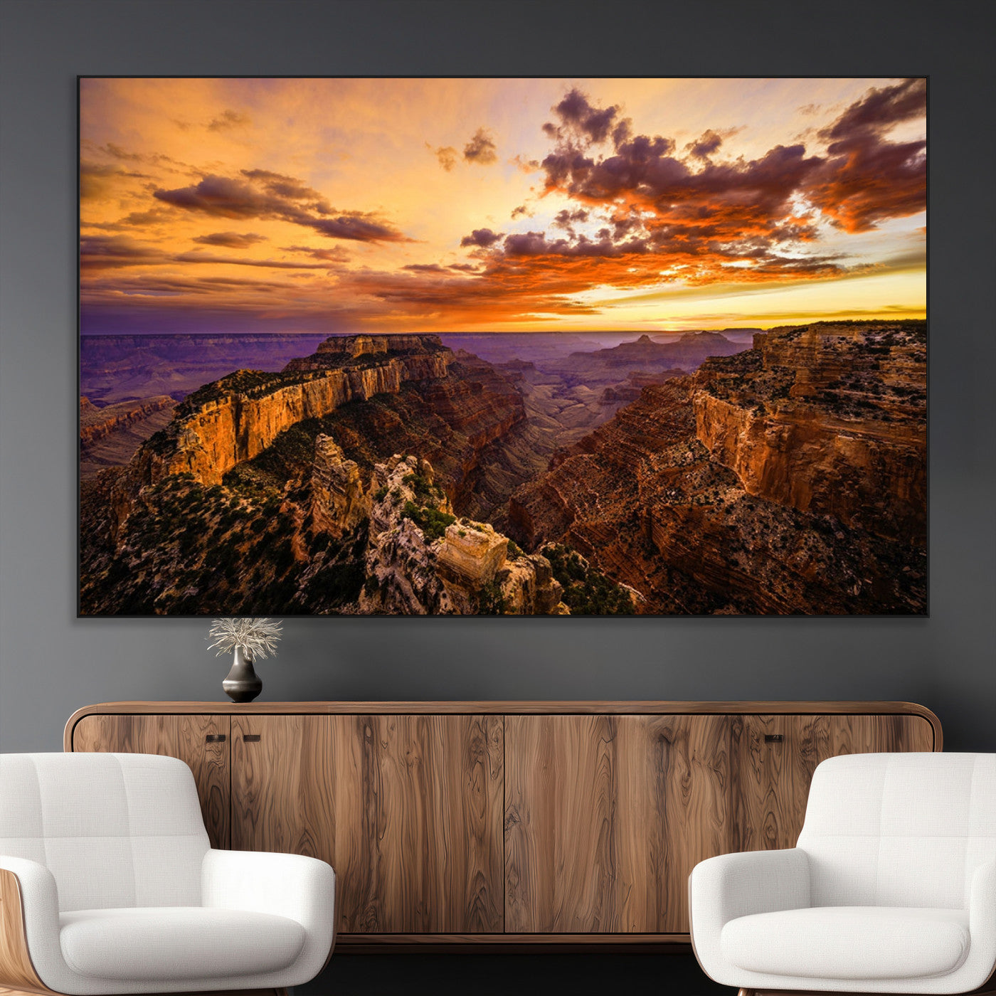 SEG-FC-51X34_Oversize - Mesmerizing Sunset from Grand Canyon Nal Park Wall Art, Grand Canyon Canvas Print