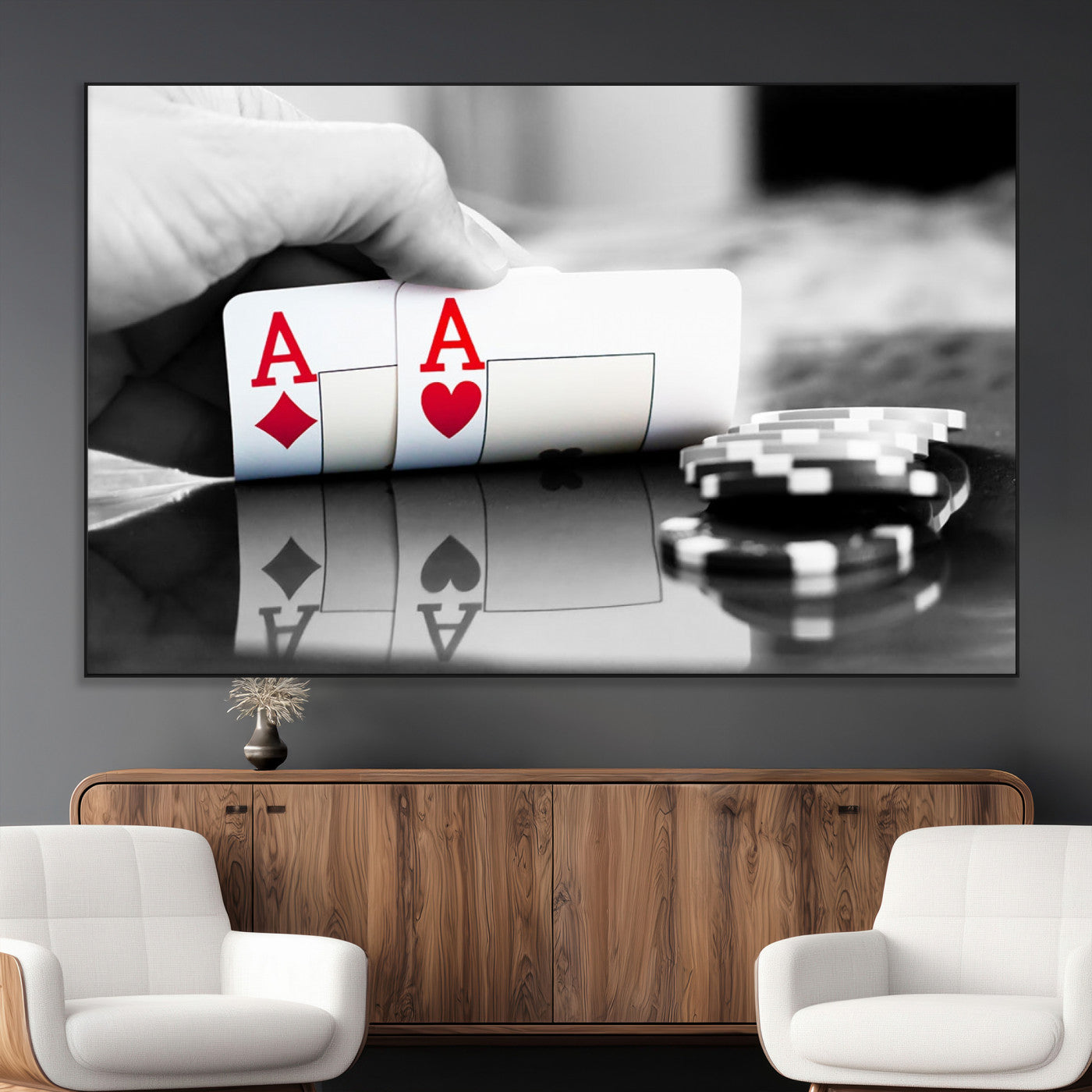 SEG-FC-51X34_Oversize - Aces Poker Art Poker Game Wall Art Canvas Print