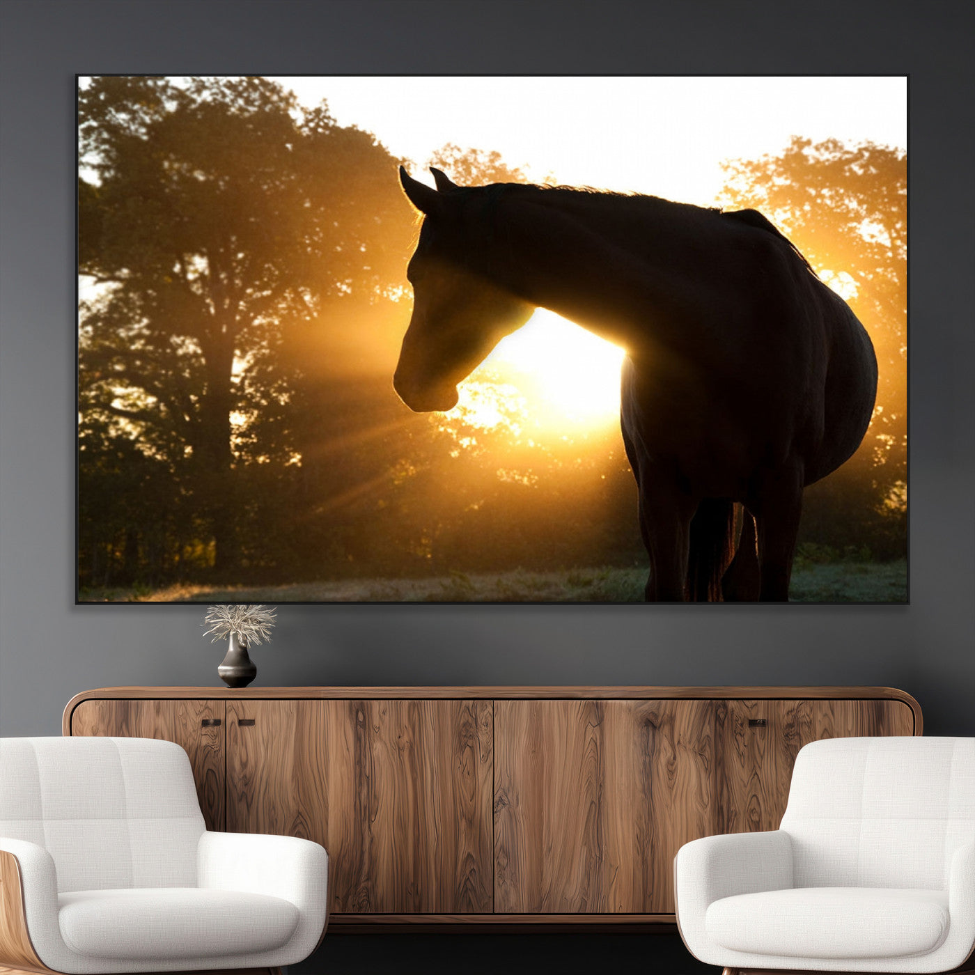 SEG-FC-51X34_Oversize - Horse at Sunset Wall Art Animal Canvas Print