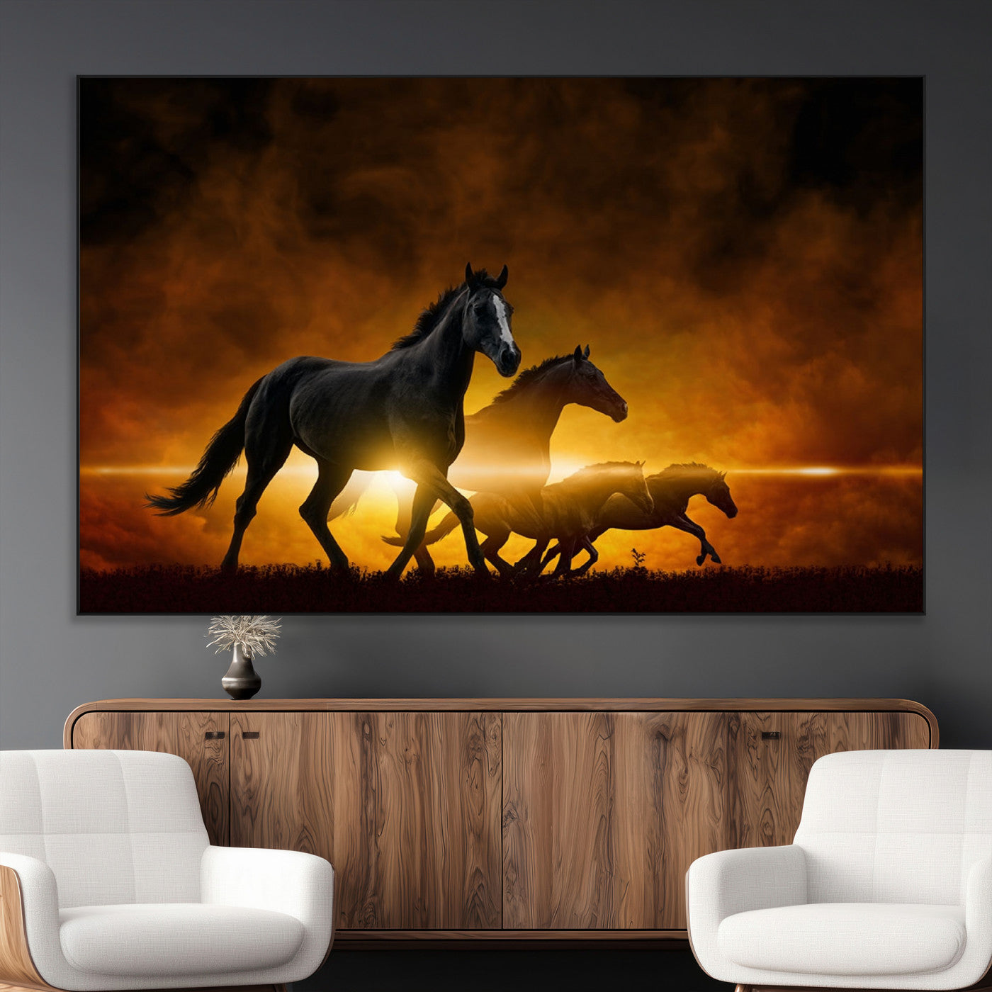 SEG-FC-51X34_Oversize - Horse Wall Art Canvas Print, Multi Panel Animal Canvas Print