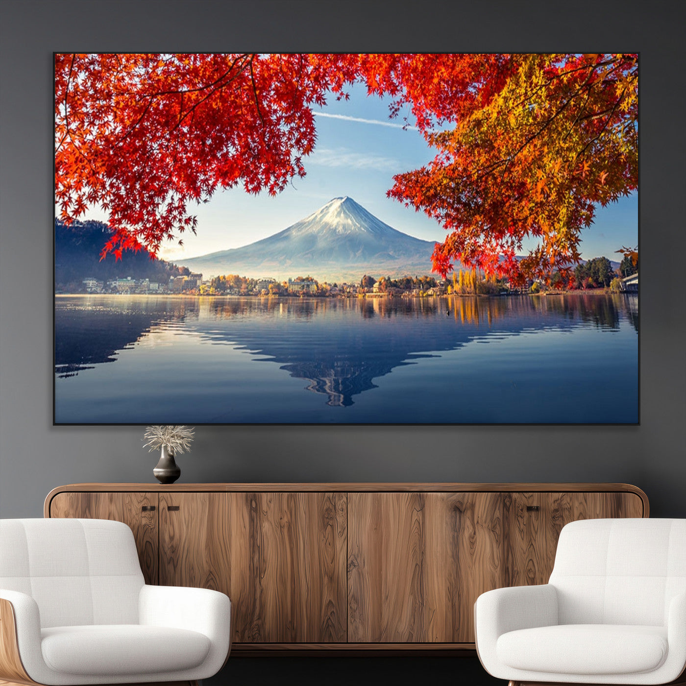 SEG-FC-51X34_Oversize - Mount Fuji Canvas Wall Art Japan Autumn Mountain Canvas Print Wall Art