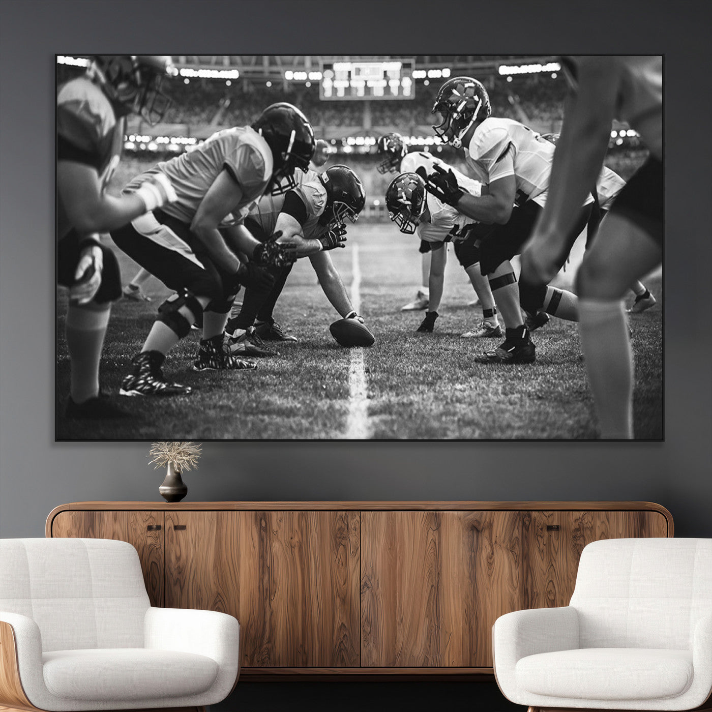 SEG-FC-51X34_Oversize - American Football Wall Art Canvas Print, Stadium Sport Wall Art Print