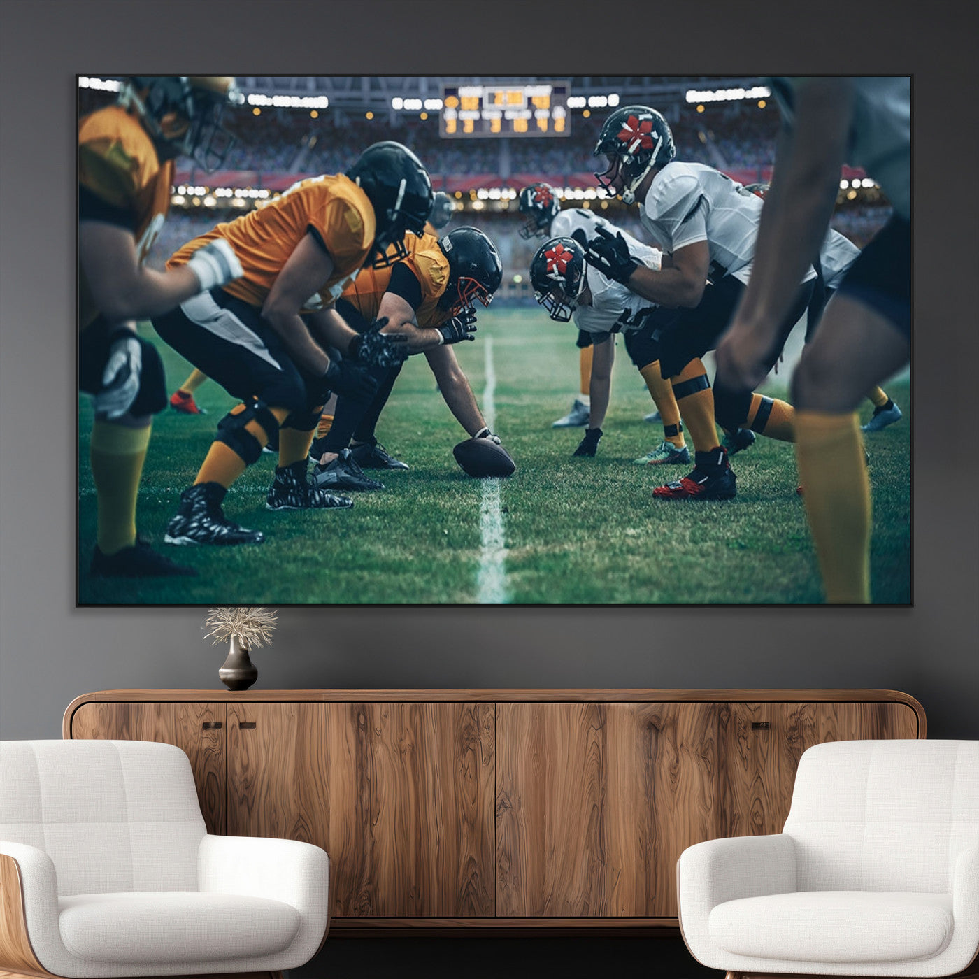 SEG-FC-51X34_Oversize - American Football Playing Wall Art Canvas Print