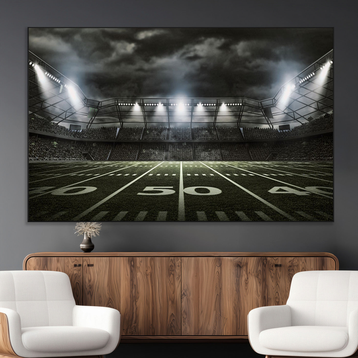 SEG-FC-51X34_Oversize - American Football Stadium Wall Art Canvas Print, Stadium Sport Wall Art Print
