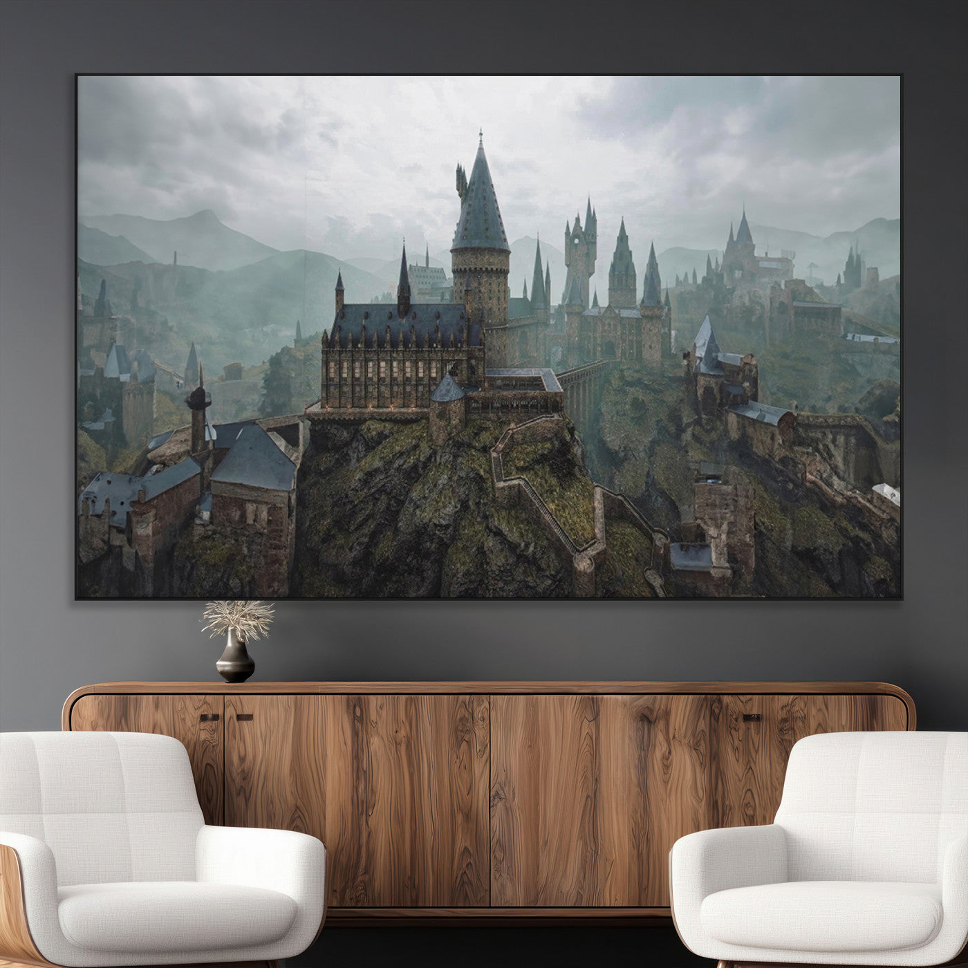 SEG-FC-51X34_Oversize - Disney Castle Wall Art Canvas Print, Living Kids Home Room Decor Art Print