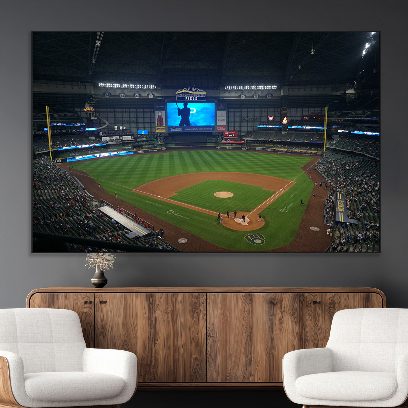 SEG-FC-51X34_Oversize - Milwaukee Brewers Baseball Art Print - American Family Field Stadium Wall Art Canvas Print