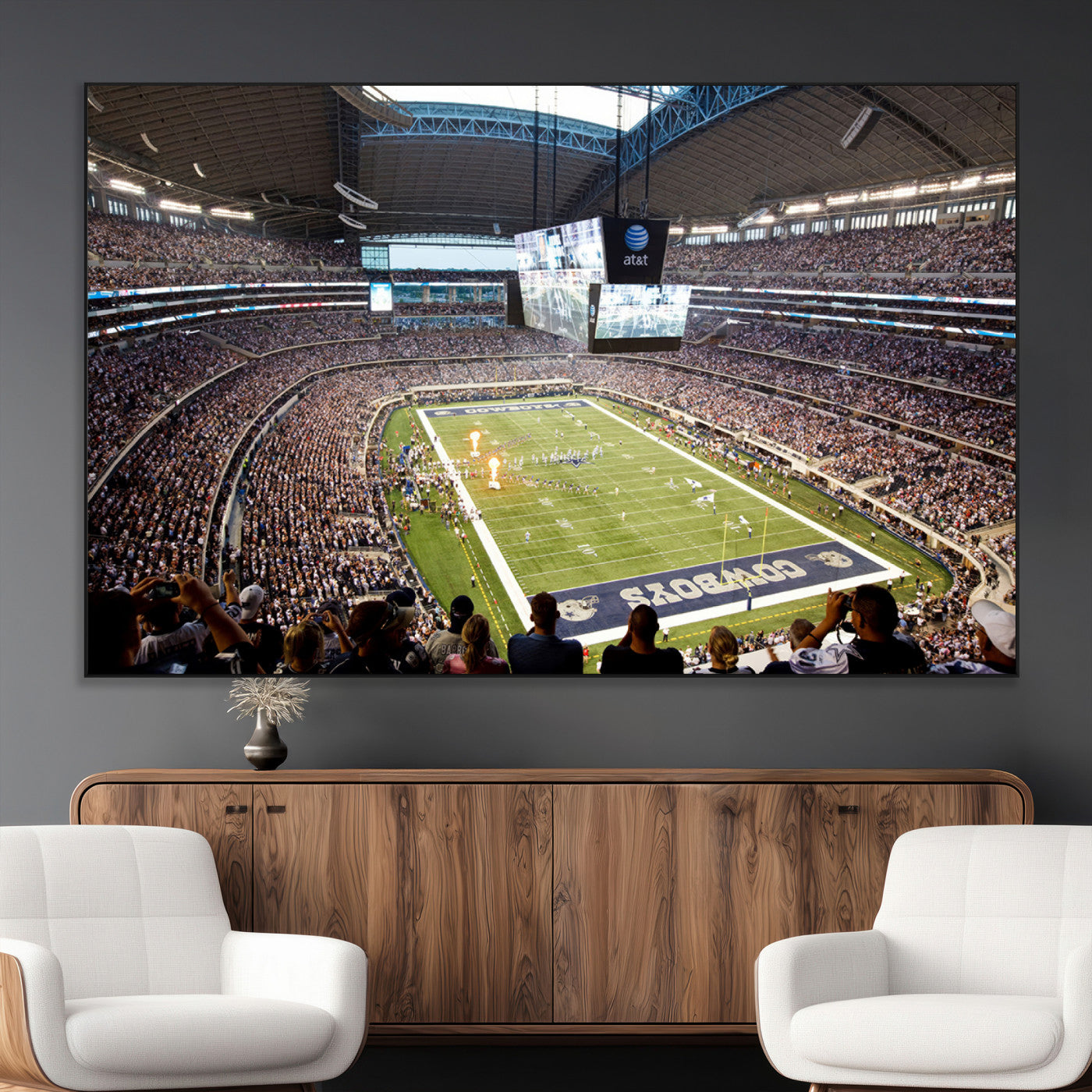 SEG-FC-51X34_Oversize - Dallas Cowboys Football Team Print - Arlington AT&T Stadium Wall Art Canvas Print