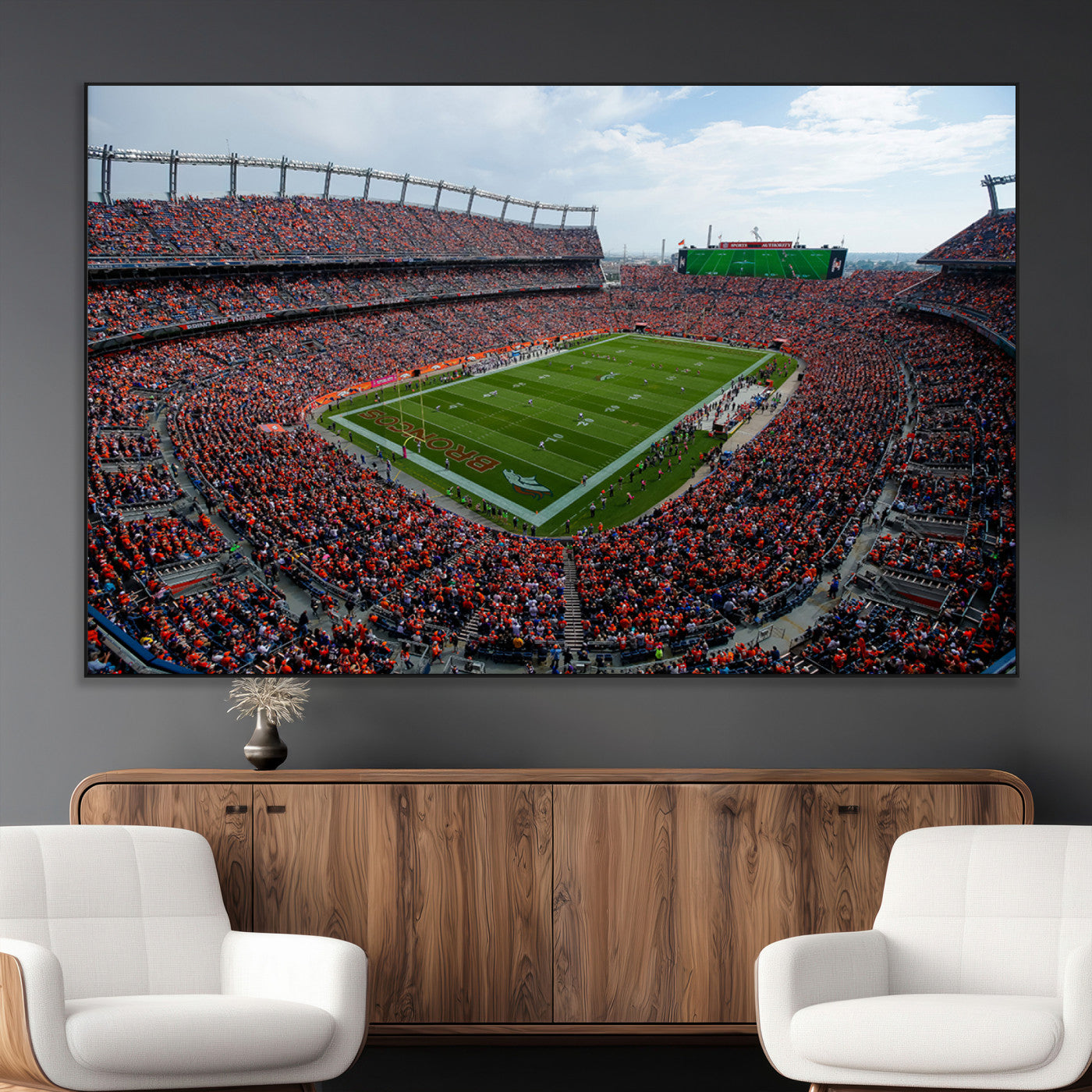 SEG-FC-51X34_Oversize - Denver Broncos Football Team Print - Empower Field Mile High Stadium Wall Art Canvas Print