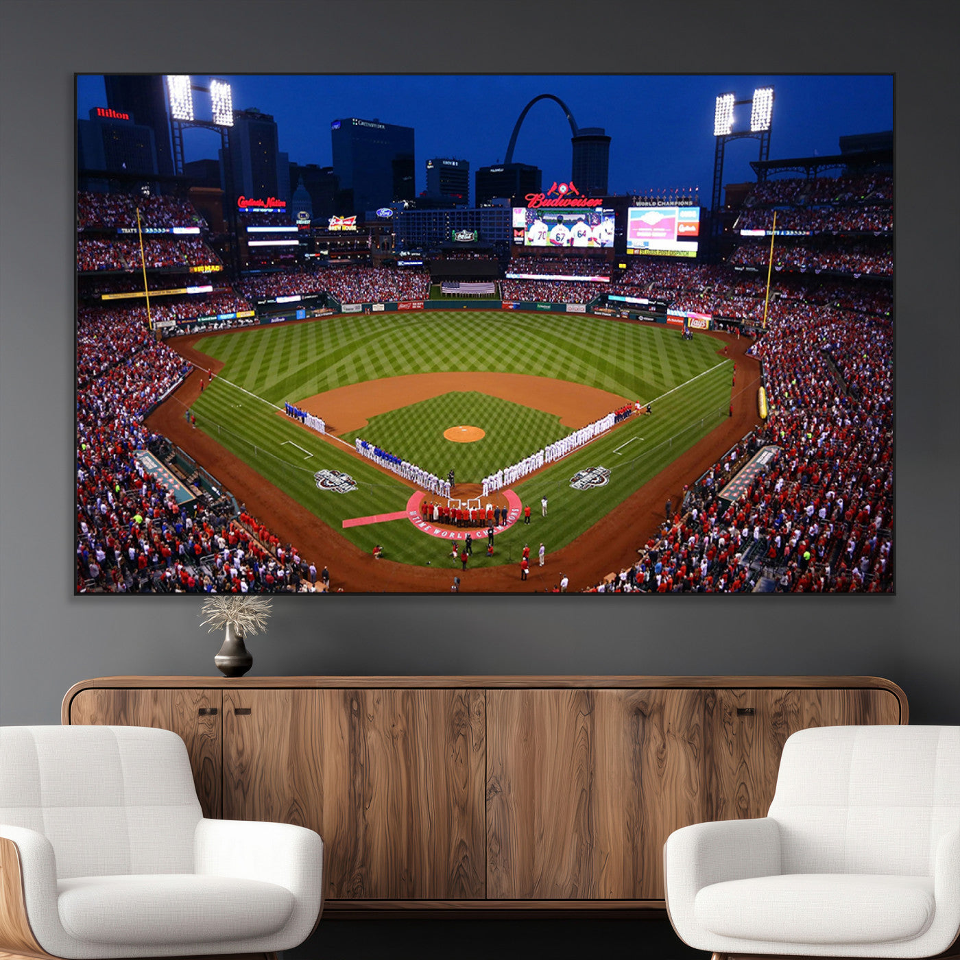 SEG-FC-51X34_Oversize - St. Louis Cardinals Baseball Team Print - Busch Stadium Wall Art Canvas Print
