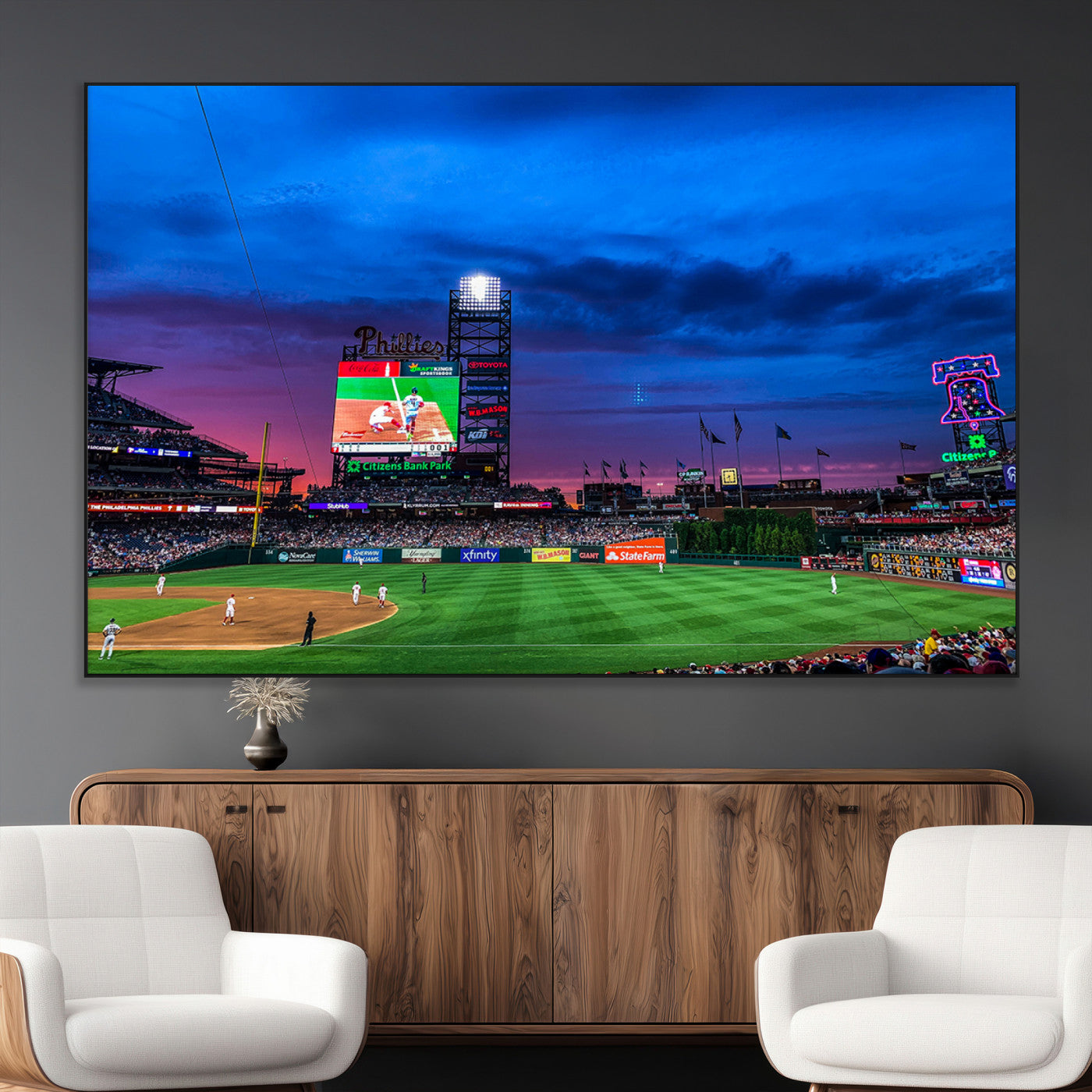SEG-FC-51X34_Oversize - Philadelphia Phillies Baseball Team Print - Philadelphia Citizens Bank Park Stadium Canvas Wall Art
