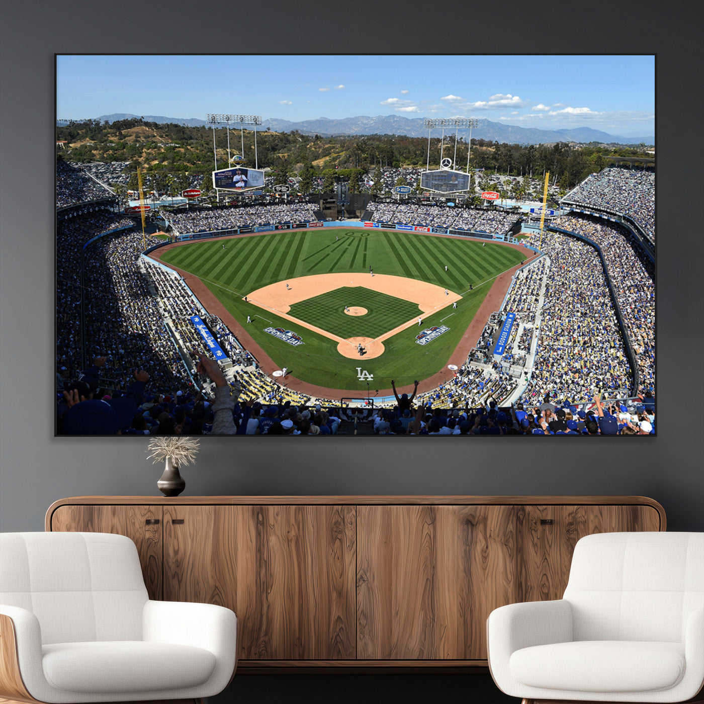 SEG-FC-51X34_Oversize - Los Angeles Dodgers Dodger Stadium Wall Art Canvas Print - MLB Baseball Stadium Wall Art Canvas