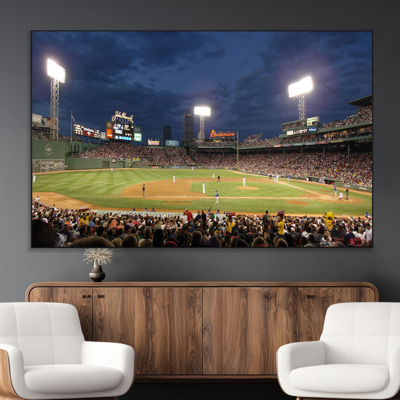 SEG-FC-51X34_Oversize - Boston Red Sox Baseball Team Print Canvas - Massachusetts Fenway Park Stadium Wall Art Canvas Print