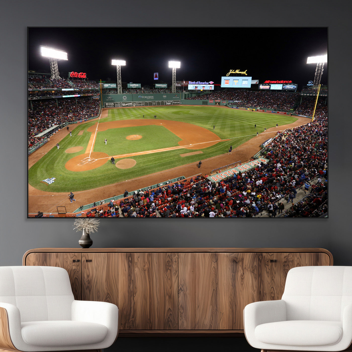 SEG-FC-51X34_Oversize - Boston Red Sox Baseball Team Print - Massachusetts Fenway Park Stadium Wall Art Canvas Print