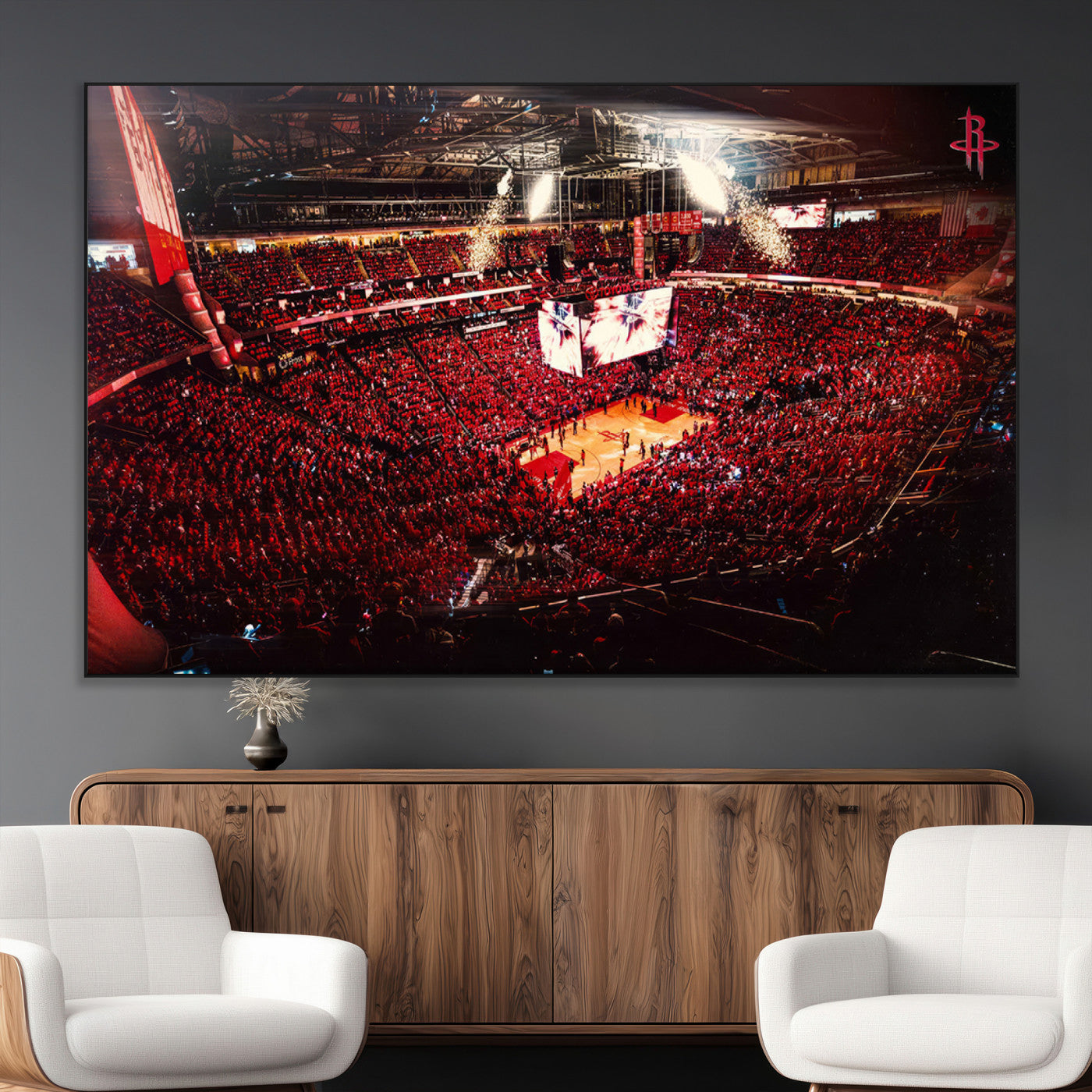 SEG-FC-51X34_Oversize - Houston Rockets Basketball Team Print Canvas- Houston Toyota Center Stadium Wall Art Canvas Print