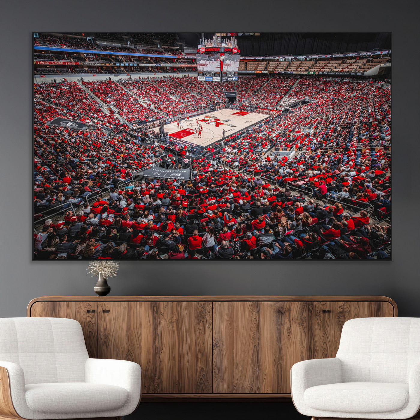 SEG-FC-51X34_Oversize - Louisville Cardinals Basketball Print Canvas - Louisville KFC Yum Center Arena Wall Art Canvas Print
