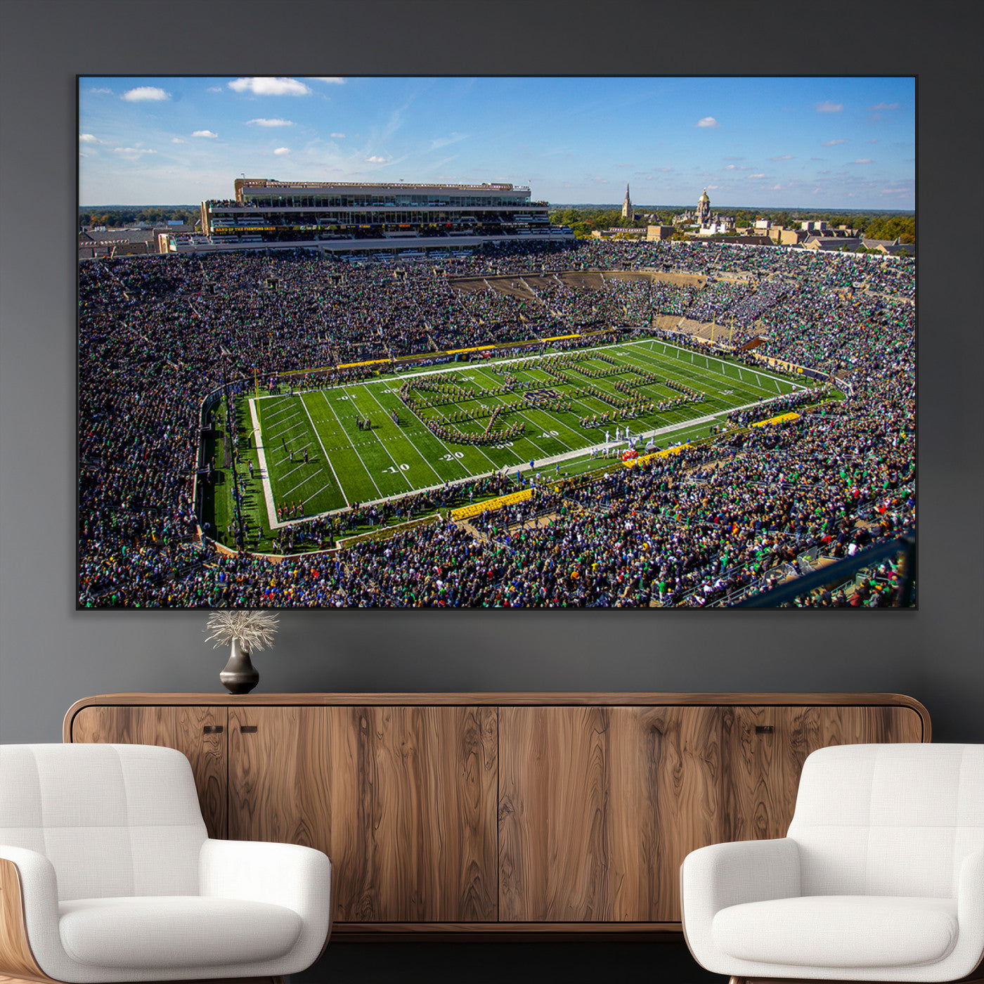SEG-FC-51X34_Oversize - Notre Dame Fighting Irish Football Team Print - Notre Dame Stadium Wall Art Canvas Print