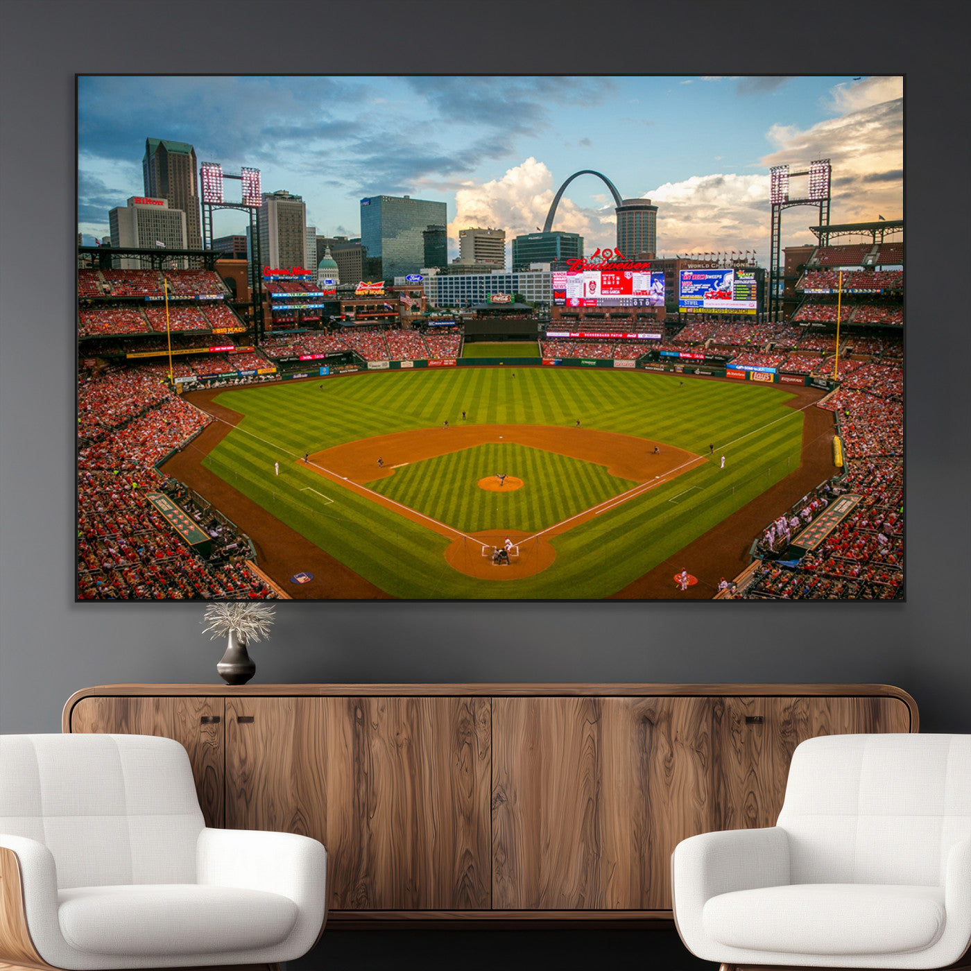 SEG-FC-51X34_Oversize - St. Louis Cardinals Baseball Team Print - Busch Stadium Wall Art Canvas Print