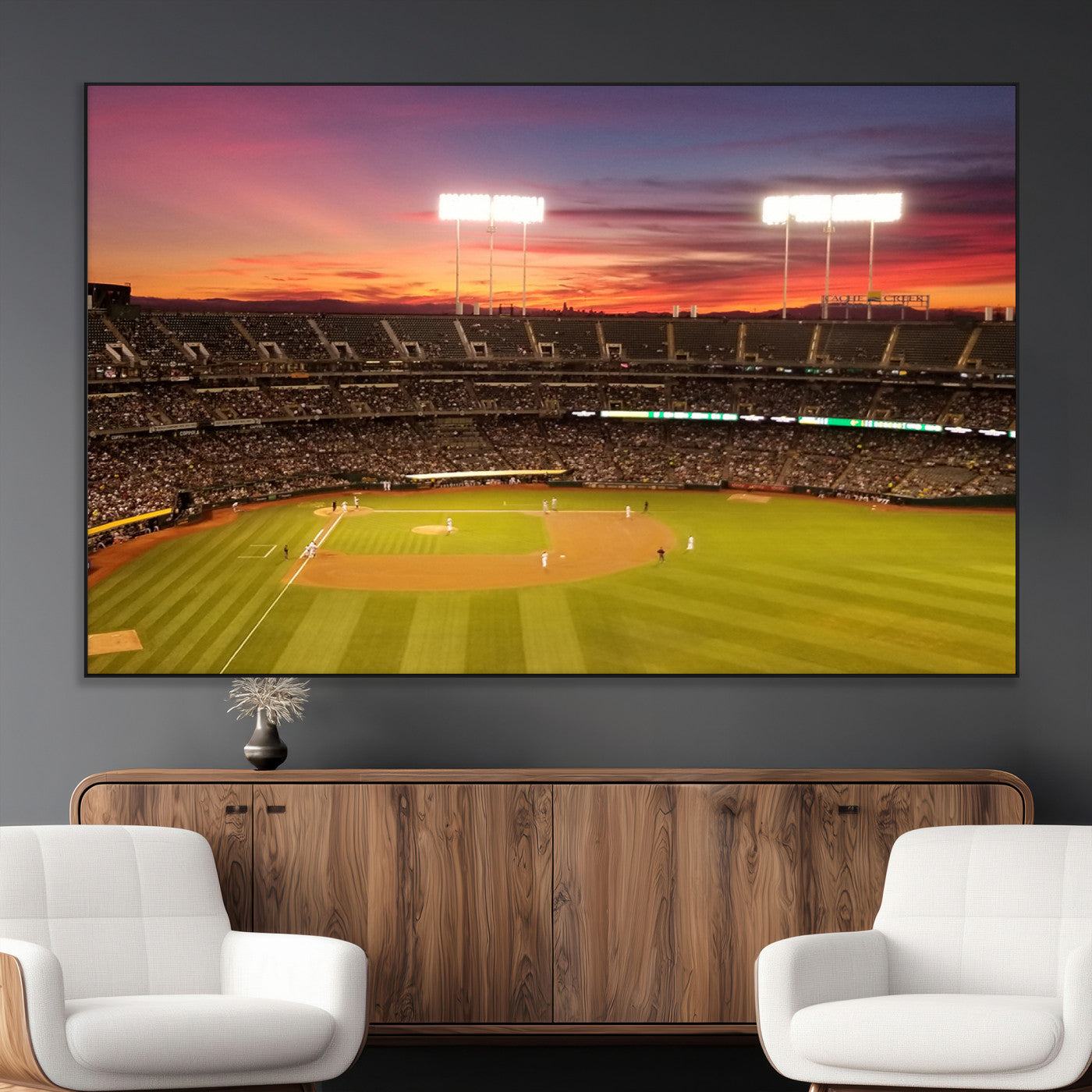SEG-FC-51X34_Oversize - Oakland Athletics Baseball Team Print - Oakland Coliseum Stadium Wall Art Canvas Print