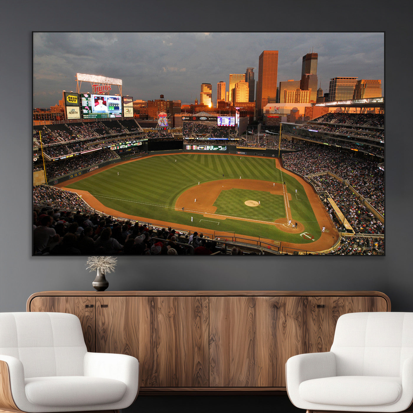 SEG-FC-51X34_Oversize - Minnesota Twins Baseball Team Print - Minneapolis Target Field Stadium Wall Art Canvas Print