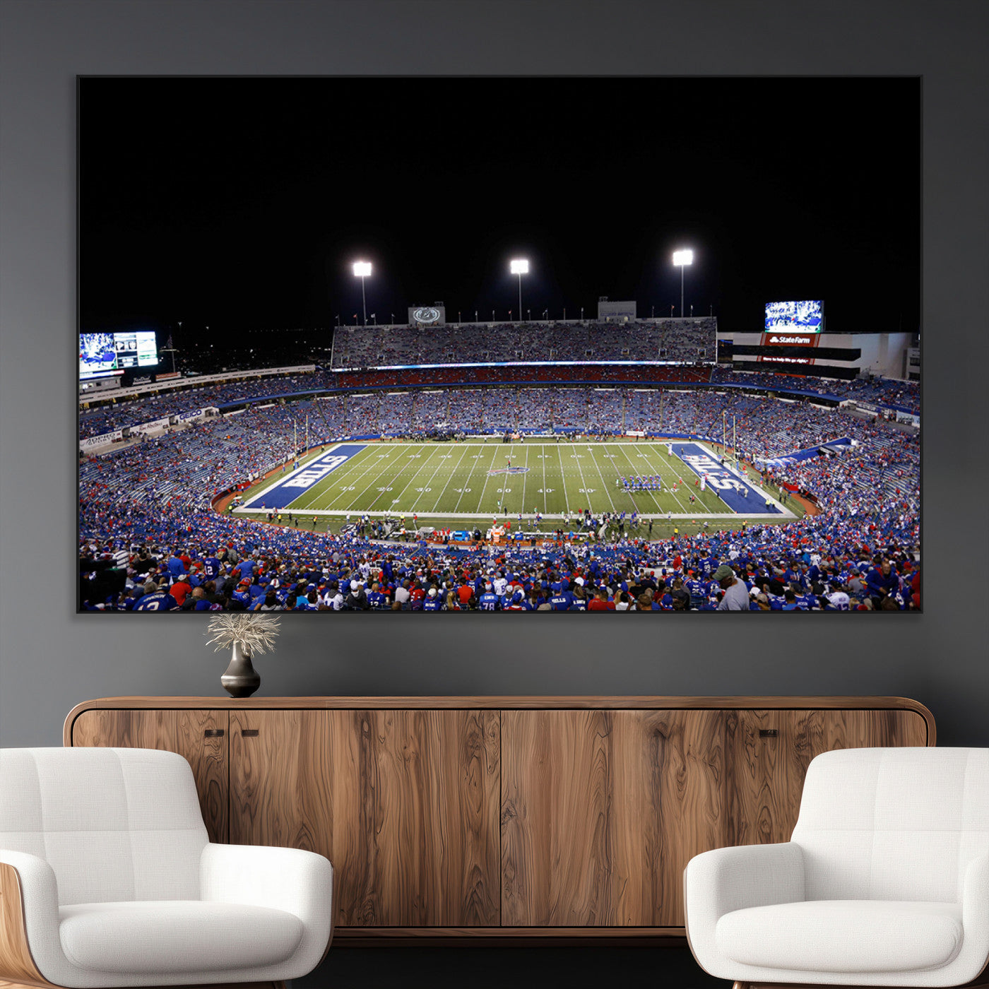 SEG-FC-51X34_Oversize - Buffalo Bills Wall Art - Buffalo Bills Stadium Canvas Print, Perfect Sports Decor for Living Rooms,