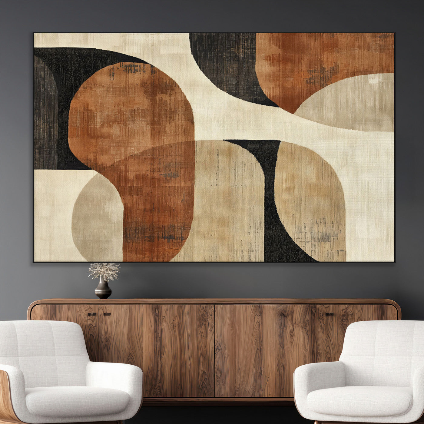 SEG-FC-51X34_Oversize - Wabi Sabi Abstract Wall Art Canvas Print | Large Minimalist Modern Geometric Wall Decor for Living
