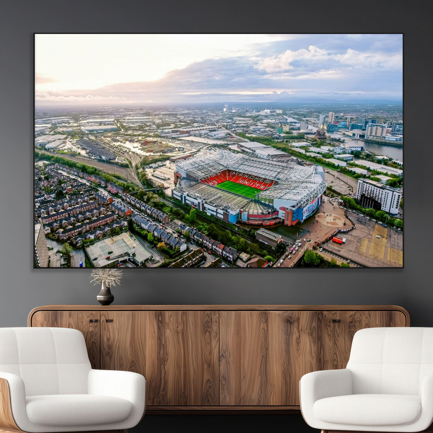 SEG-FC-51X34_Oversize - Old Trafford Manchester United Stadium Wall Art Canvas Print - Aerial View Stadium, Old Trafford