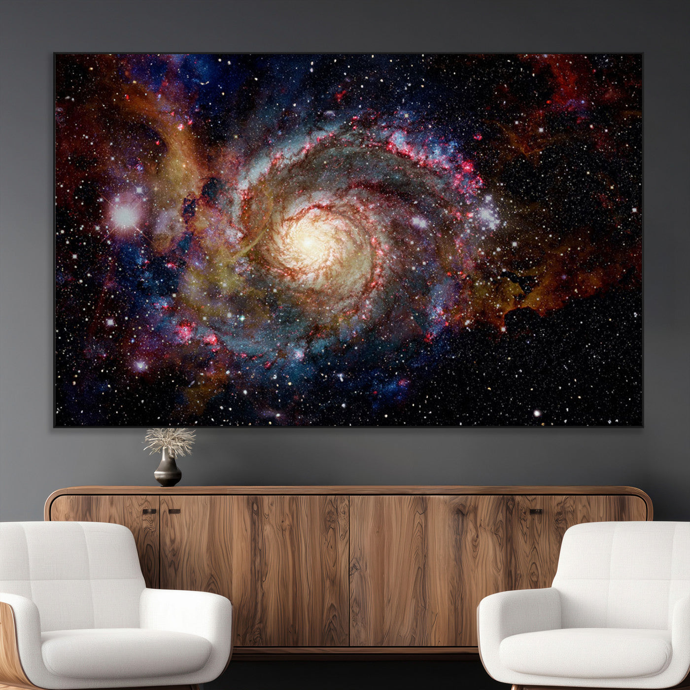 SEG-FC-51X34_Oversize - Nebula and Galaxies in Space Wall Art Canvas Print, Spiral Galaxy Wall Art Canvas Print