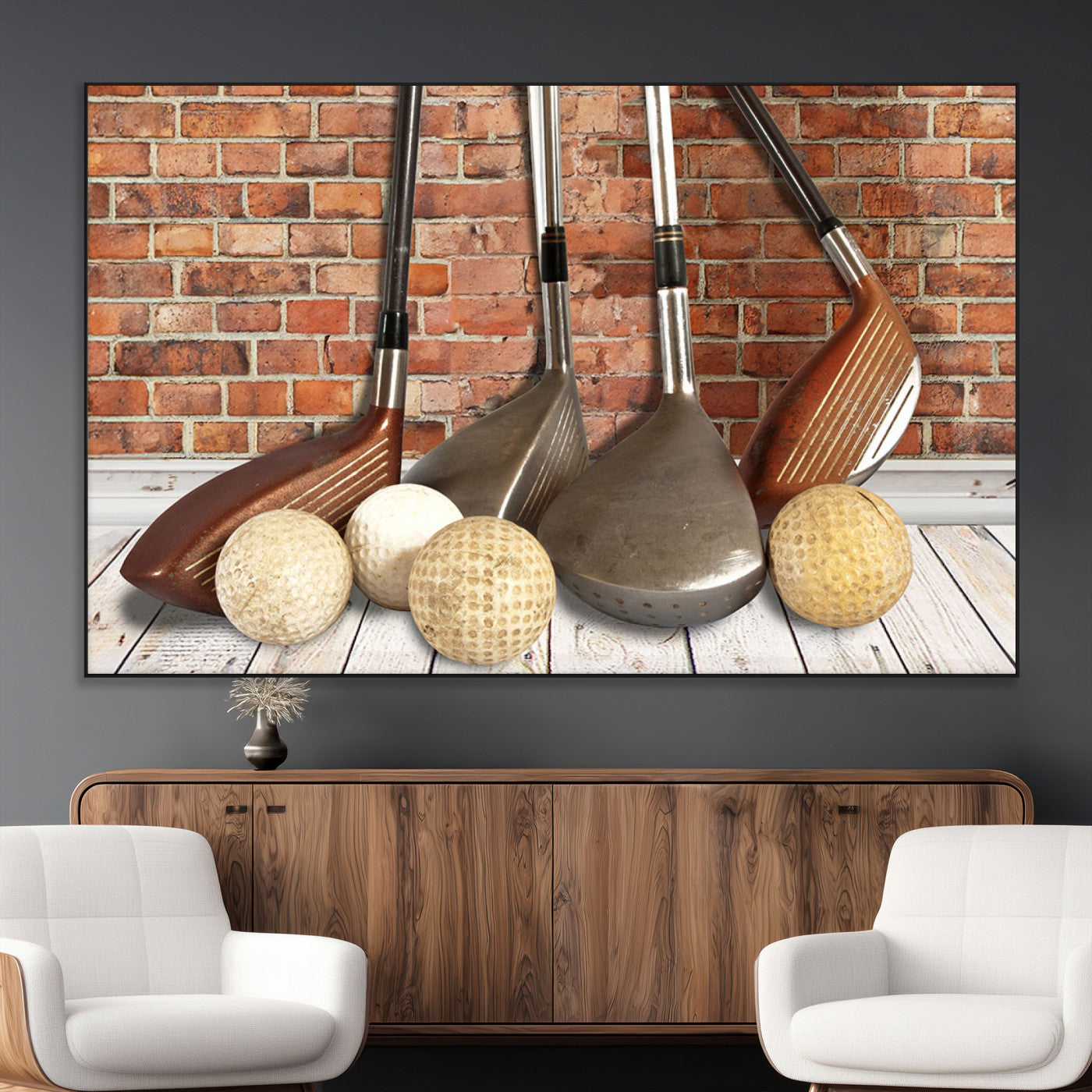 SEG-FC-51X34_Oversize - Vintage Golf Ball Wall Art Canvas Print | Golf Decor for Man Cave or Office | Ready to Hang and