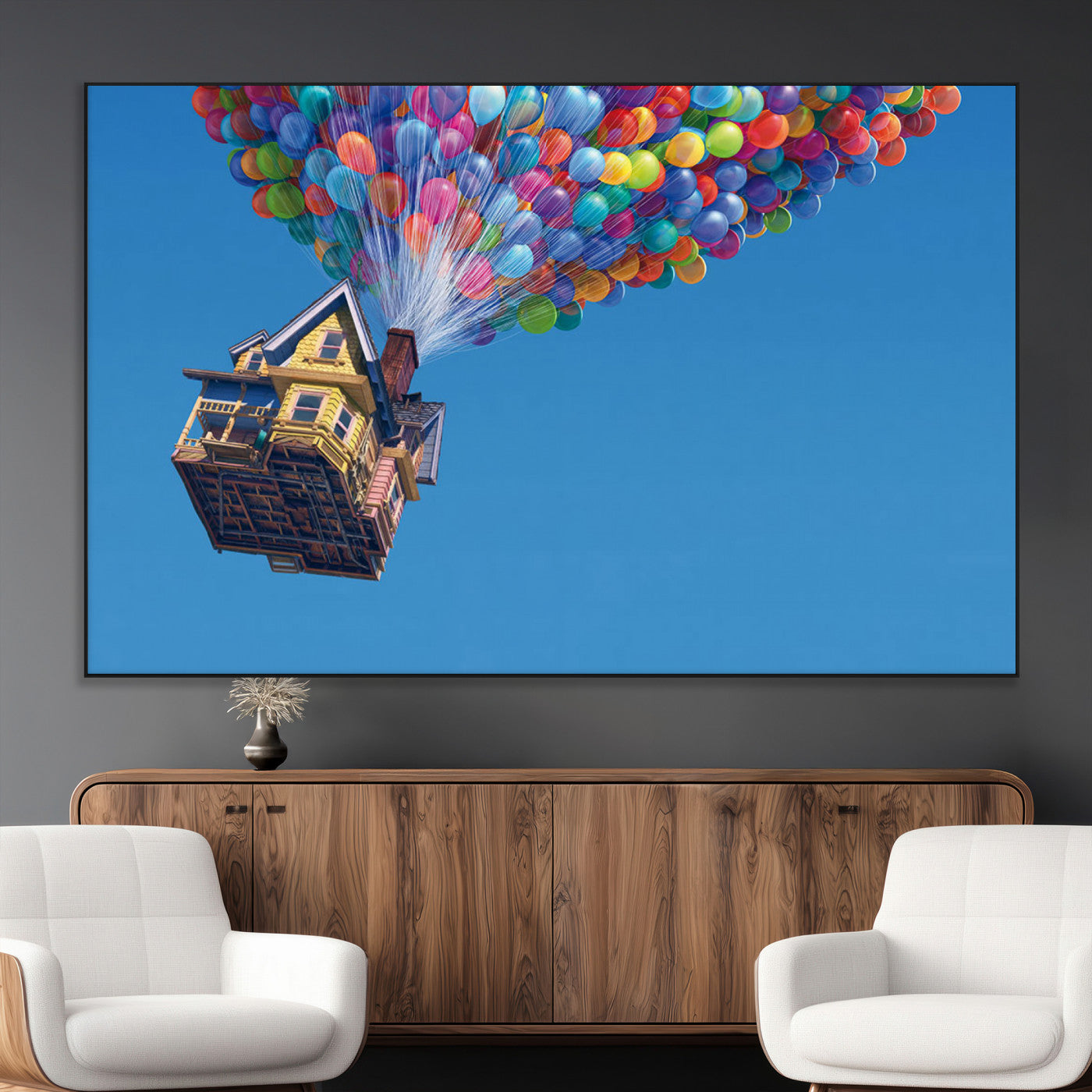 SEG-FC-51X34_Oversize - Carl Fredricksen, Up Movie Wall Art, Balloons Wall Art, Air Balloons for Kids Room Print
