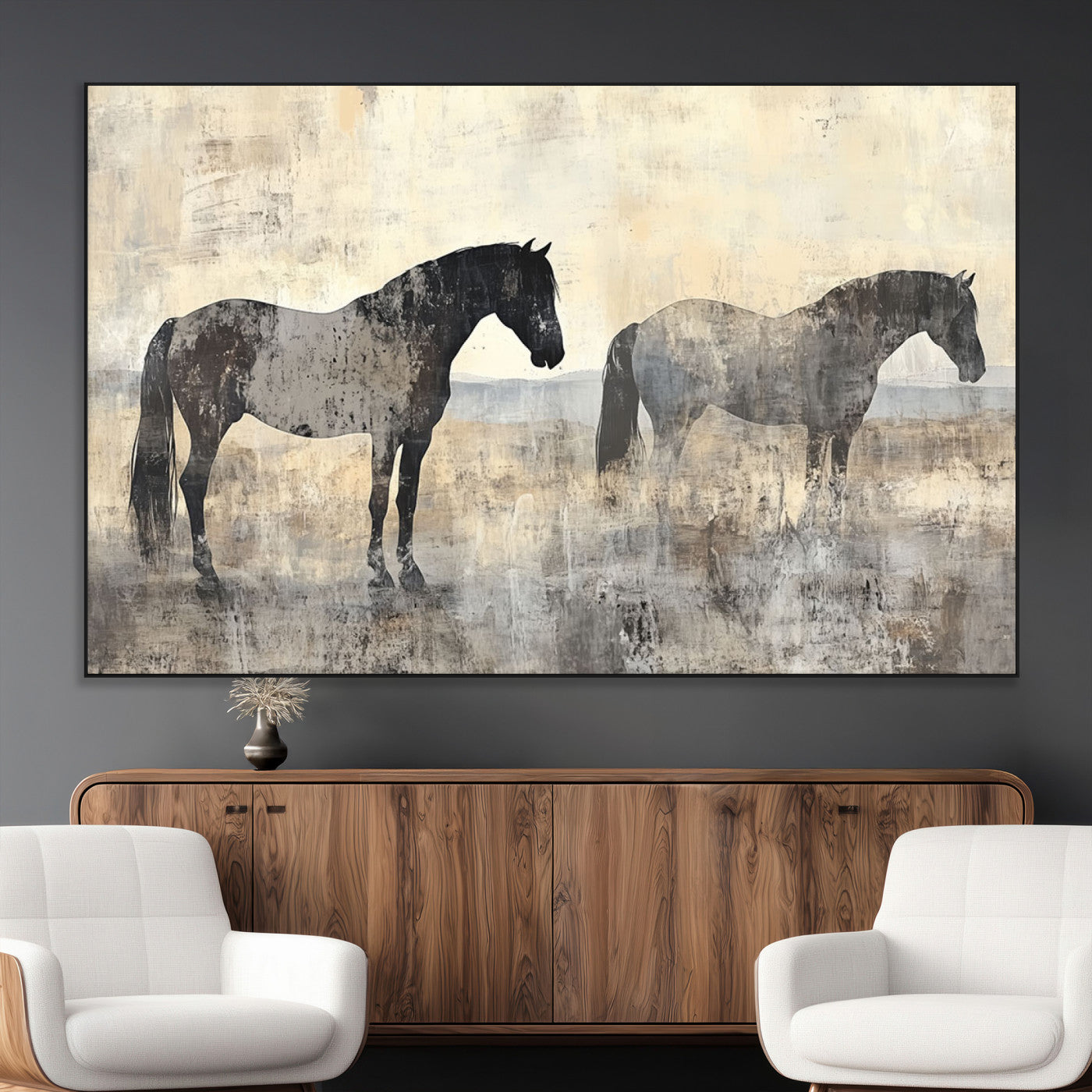 SEG-FC-51X34_Oversize - Vintage Horses Wall Art Canvas Print