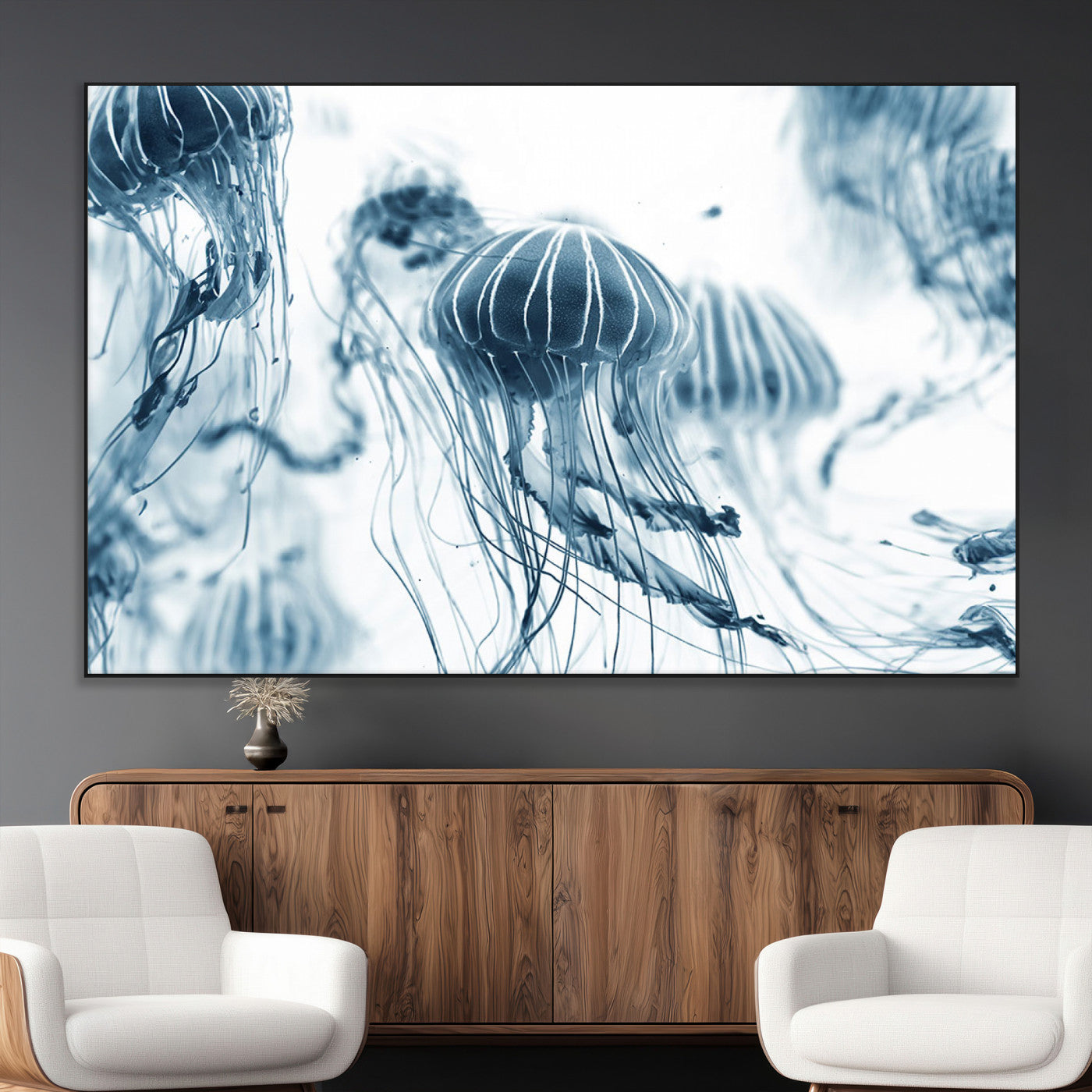 SEG-FC-51X34_Oversize - Abstract Jellyfish Canvas Print Wall Art