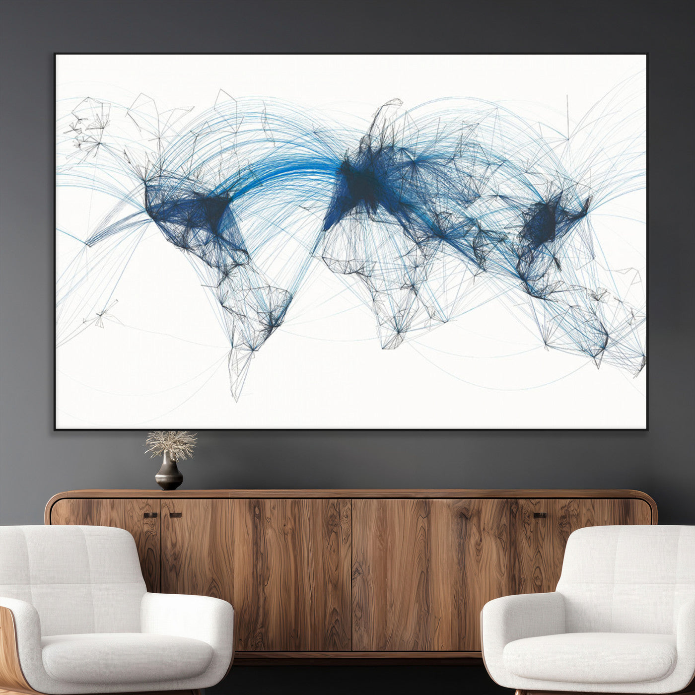 SEG-FC-51X34_Oversize - Push Pin World Map Canvas Print – Framed Wall Art for Couples to Track Their Travels – Anniversary