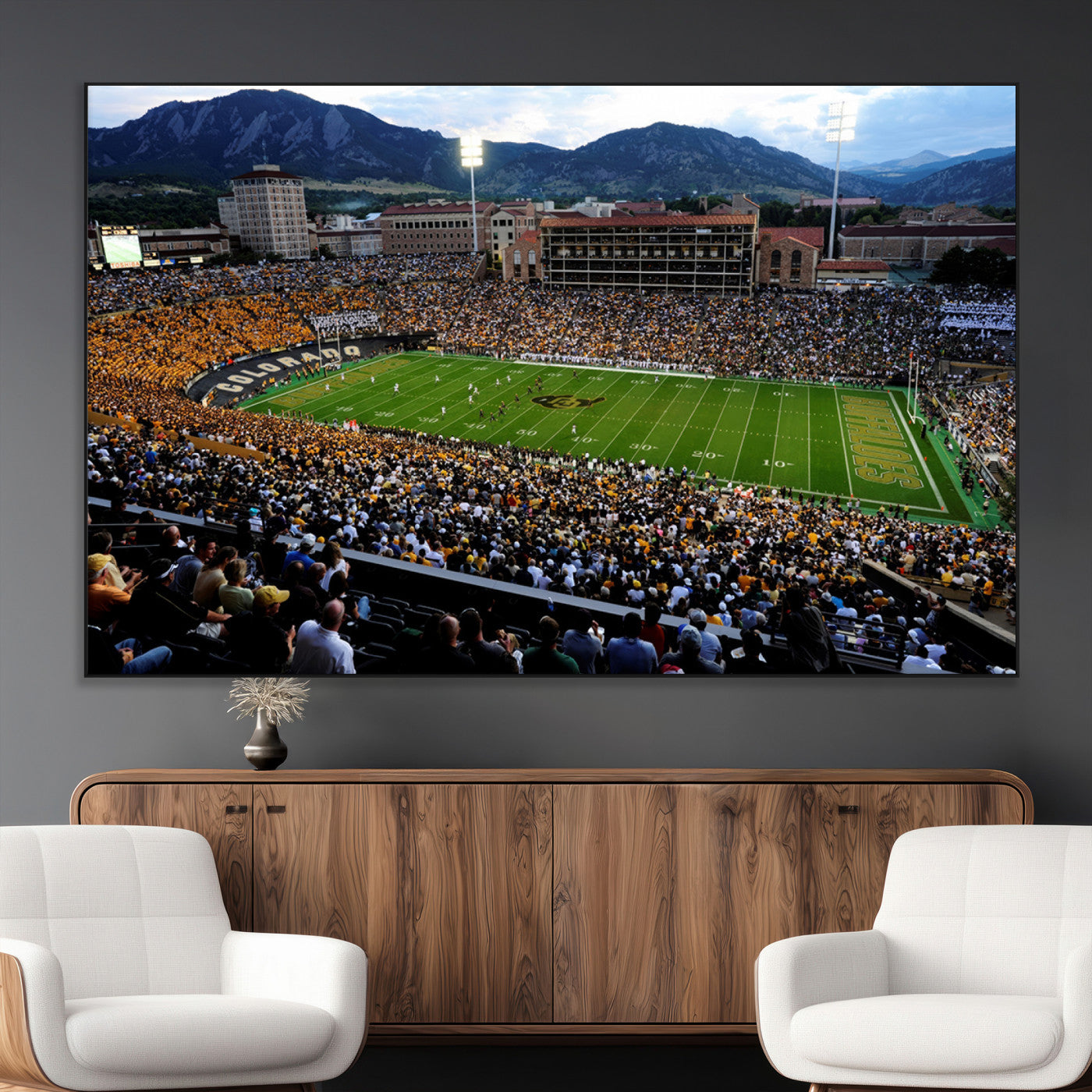 SEG-FC-51X34_Oversize - Folsom Field - University of Colorado Buffaloes Football Stadium Wall Art | Ready to Hang and Framed