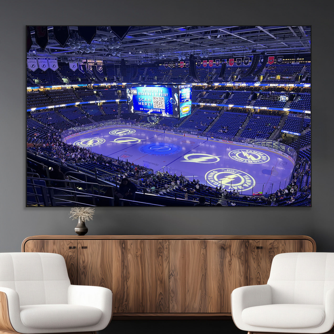 SEG-FC-51X34_Oversize - Amalie Arena Florida Wall Art Canvas Print - NHL Hockey Stadium Print Wall Art