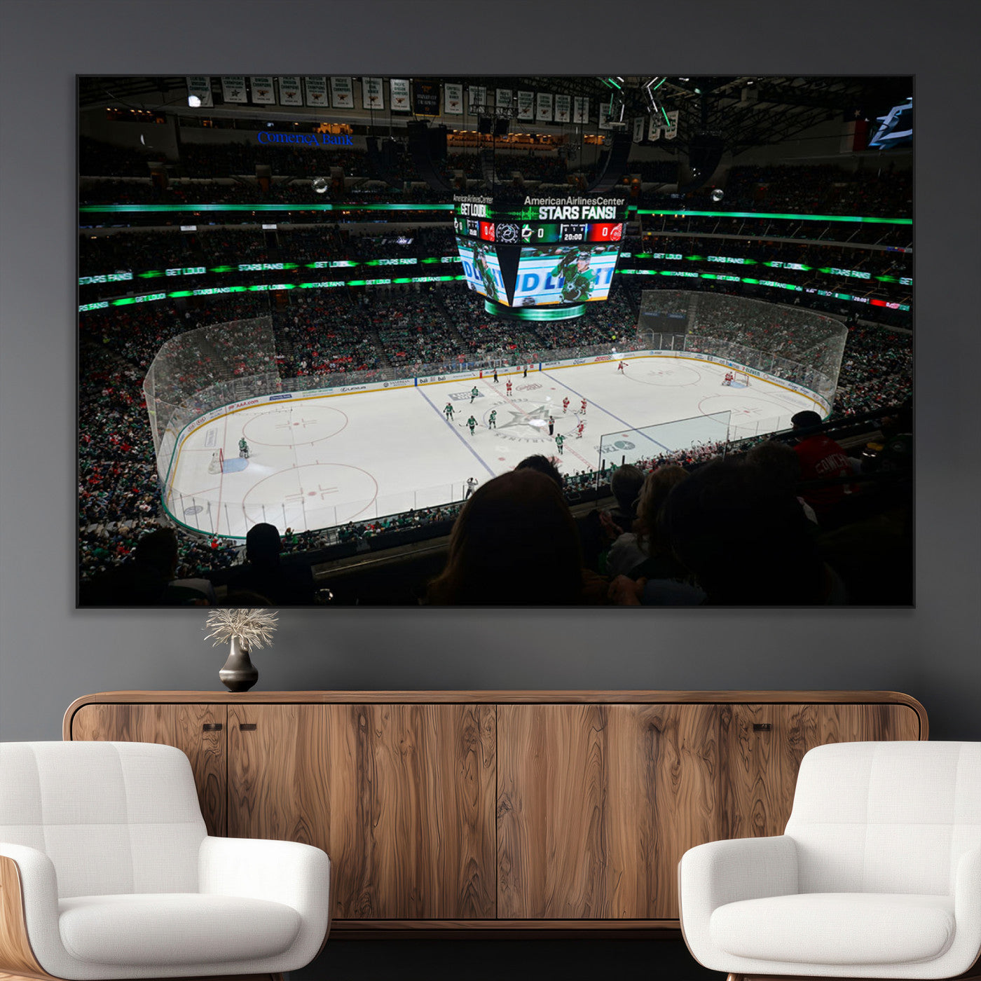 SEG-FC-51X34_Oversize - American Airlines Center Dallas Stars Wall Art Canvas Print - Dallas Hockey Arena Stadium Print